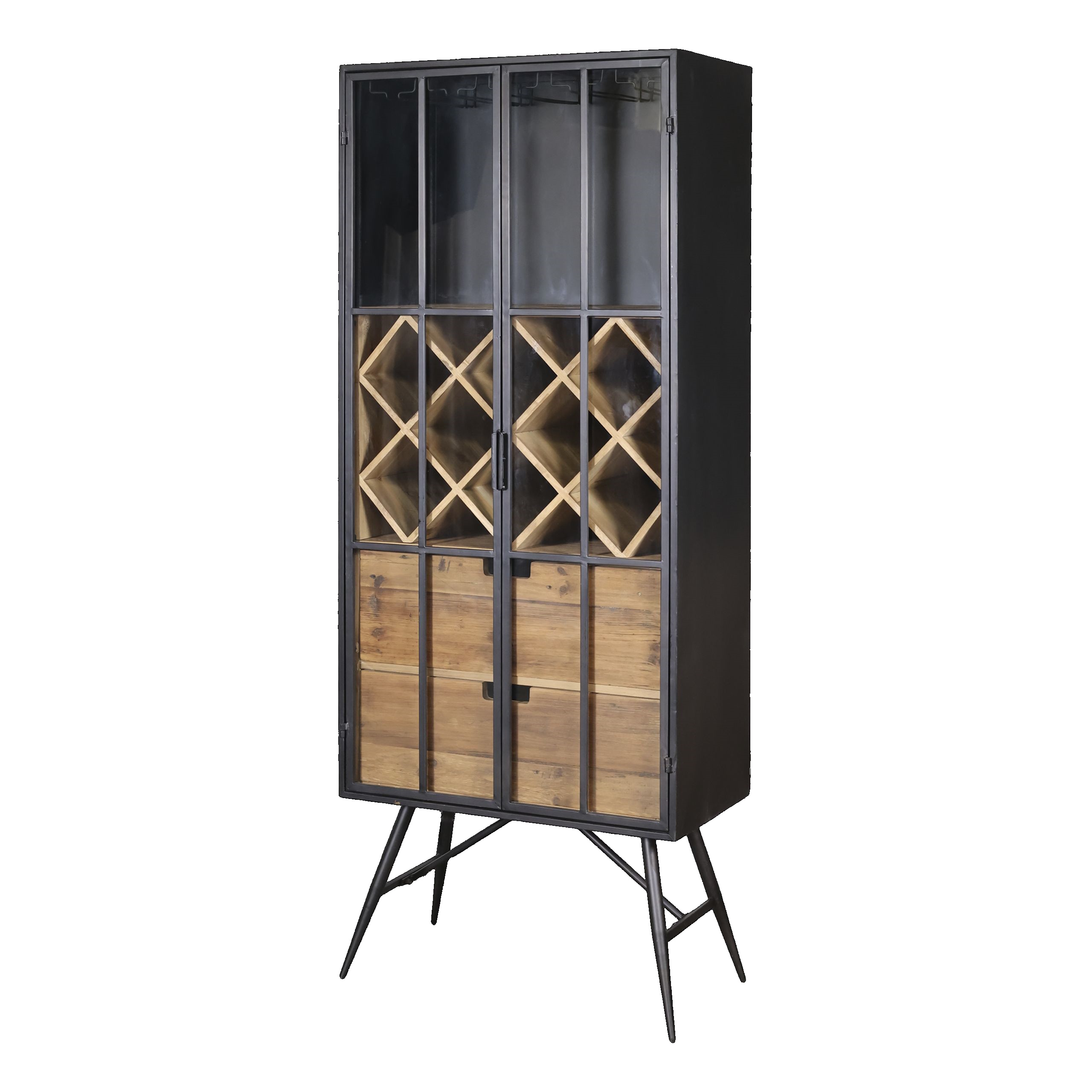 Vintage Vitrine Barschrank Cuvée Industrial Tannenholz Metall