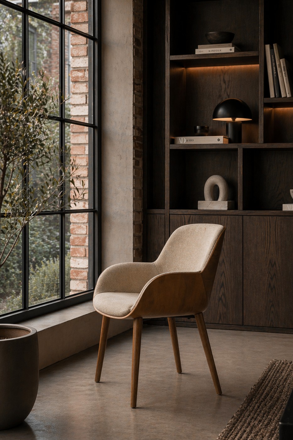 Retro Esszimmerstuhl Armlehnstuhl Taylor Holz Beige