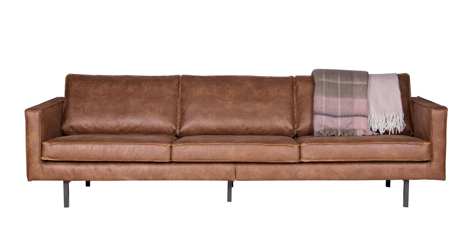 Ledersofa Rodeo 3-Sitzer Cognac 280