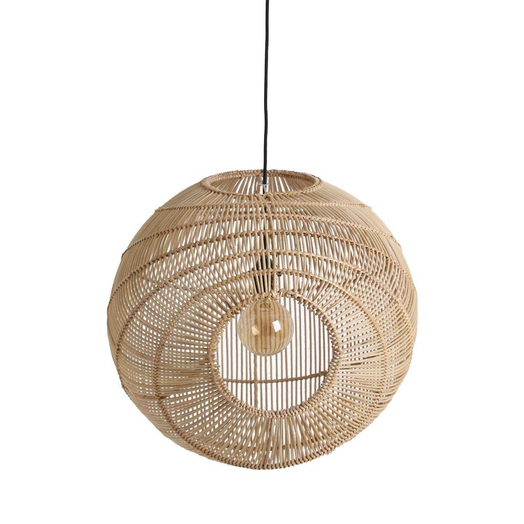 Scandi Hängelampe Luna Sphere Rattan 46 cm