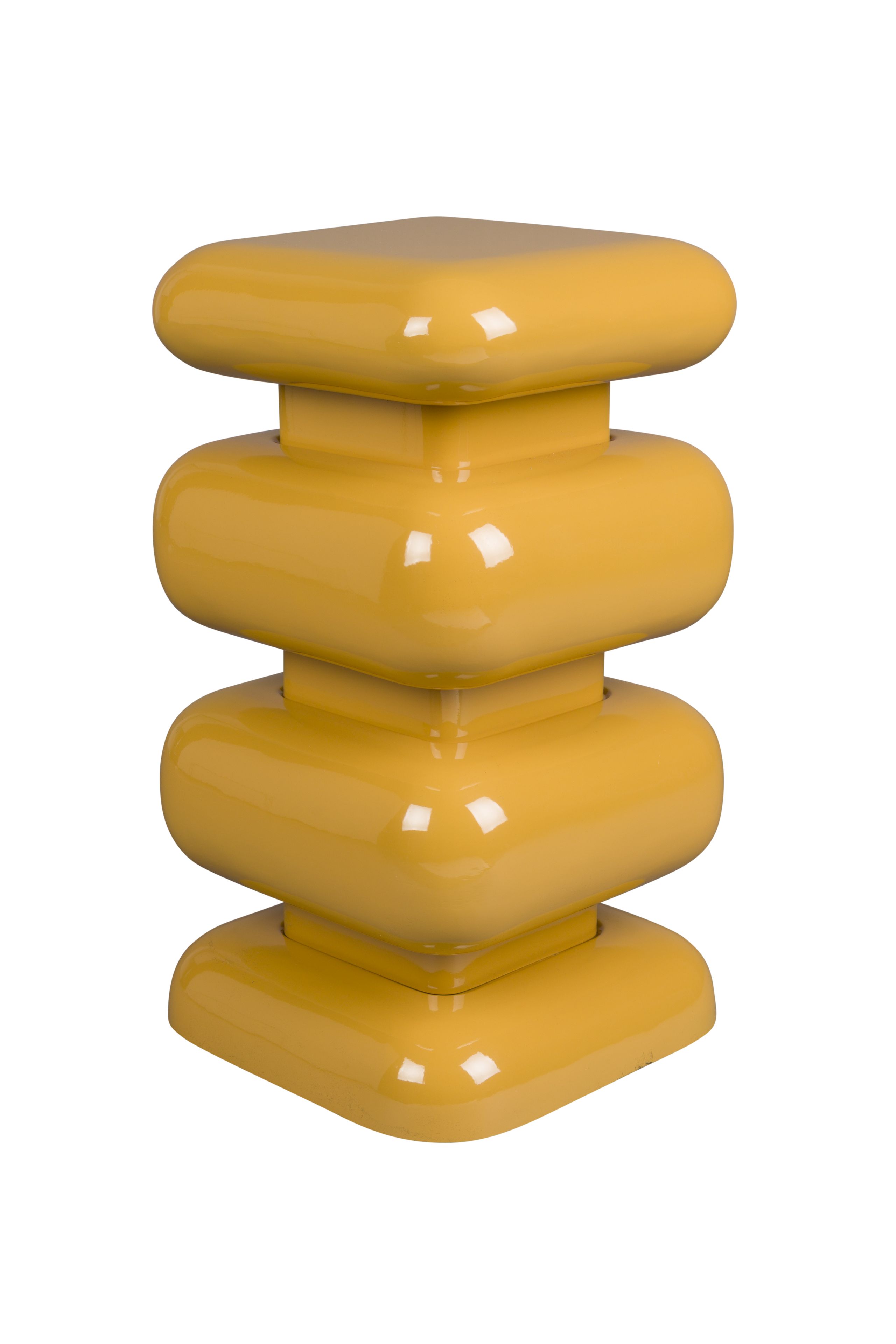 Retro Hocker Beistelltisch Stubby 70's Metall Gelb