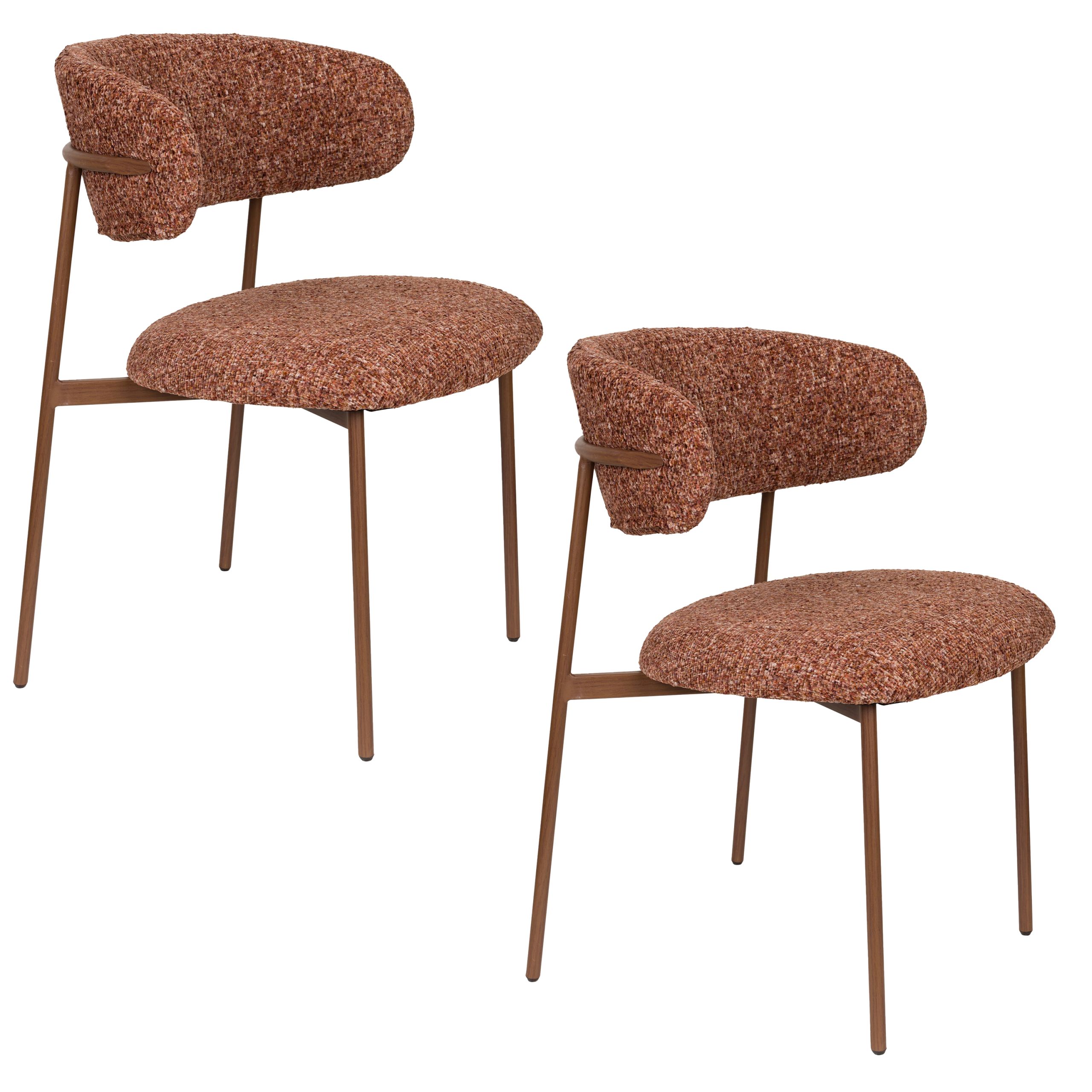 2er Set Retro Esszimmerstühle Claes Walnussholzoptik Terra