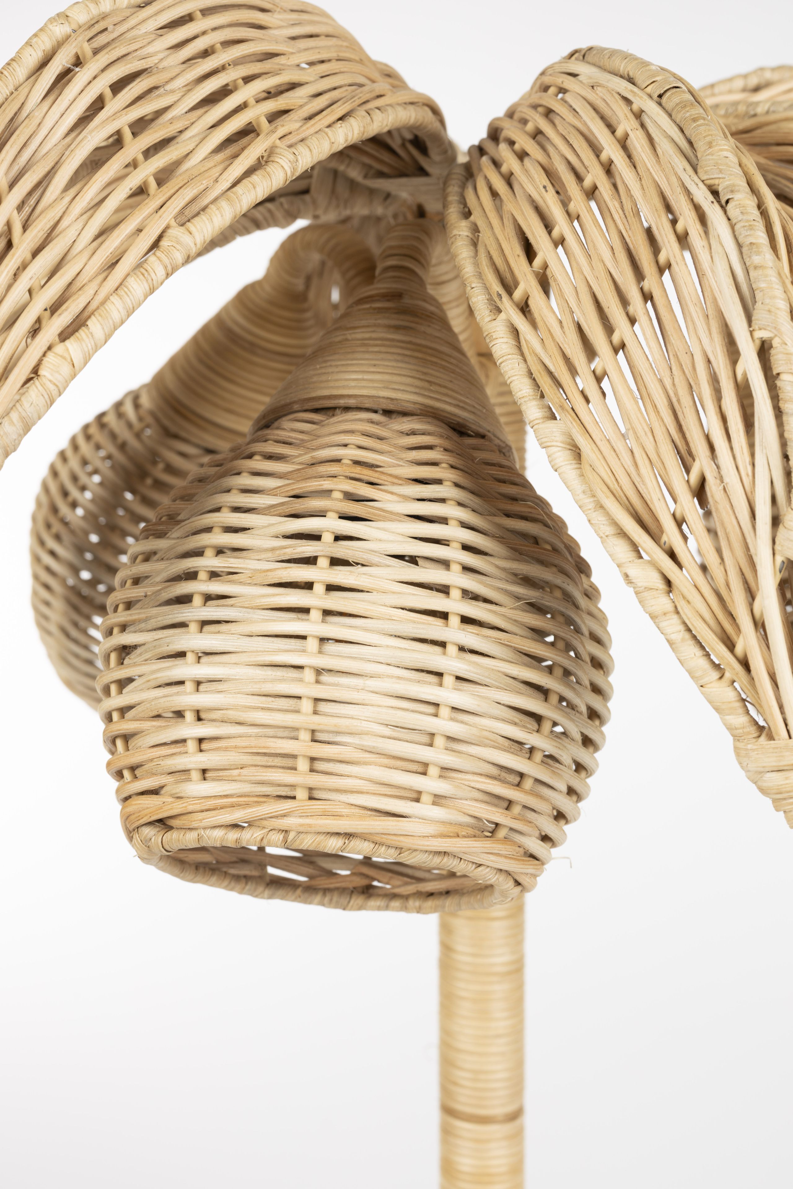 Retro Tischlampe 70's Palmtree Weidengeflecht 65 cm