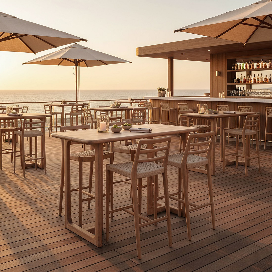 Barstuhl Verano Teakholz Gastronomie