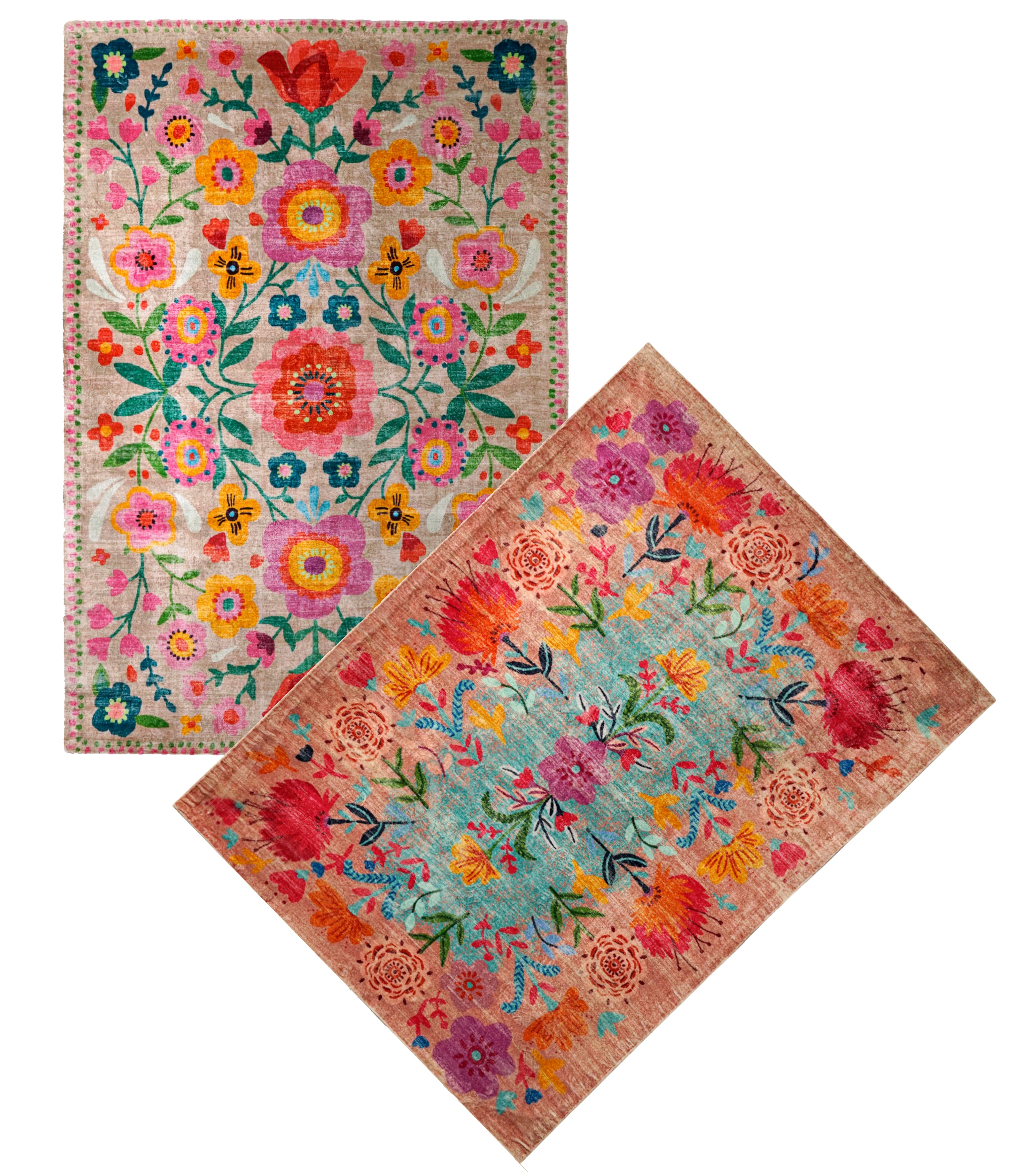 Vintage Boho Teppich Fiore und Fleur 160 x 230 cm