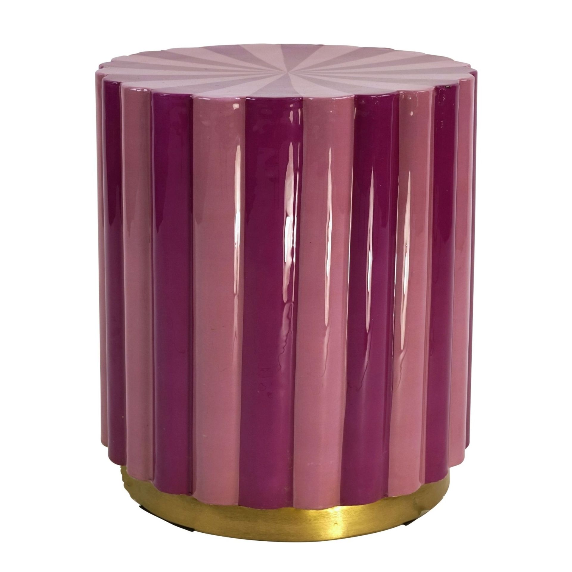 Retro Beistelltisch Stripes Metall Hochglanz Candy