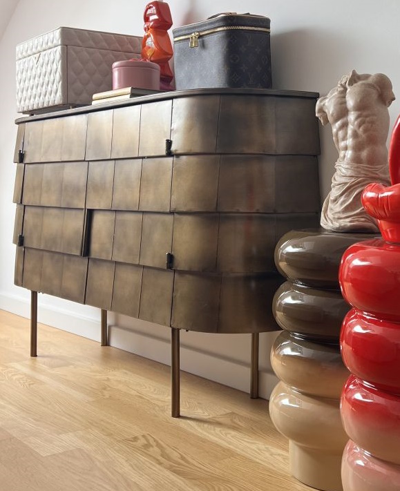 Sideboard Hanna Metall Gold Art Déco - Altgold