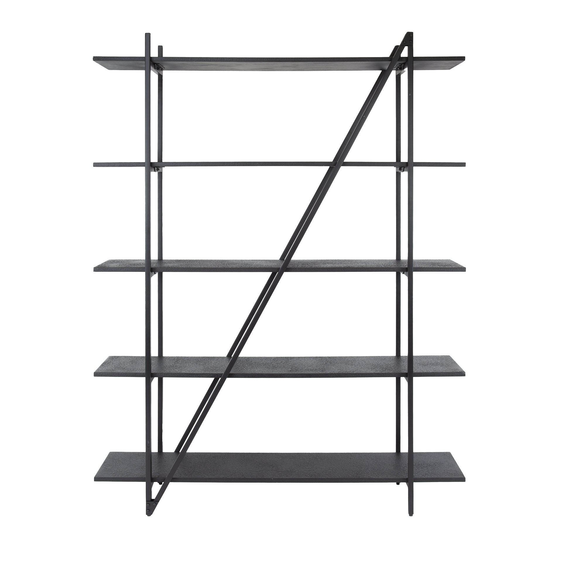 Industrial Regal Bücherregal Piega Metall Anthrazit 140 cm Industrial Regal Bücherregal Piega Metall Anthrazit 140 cm
