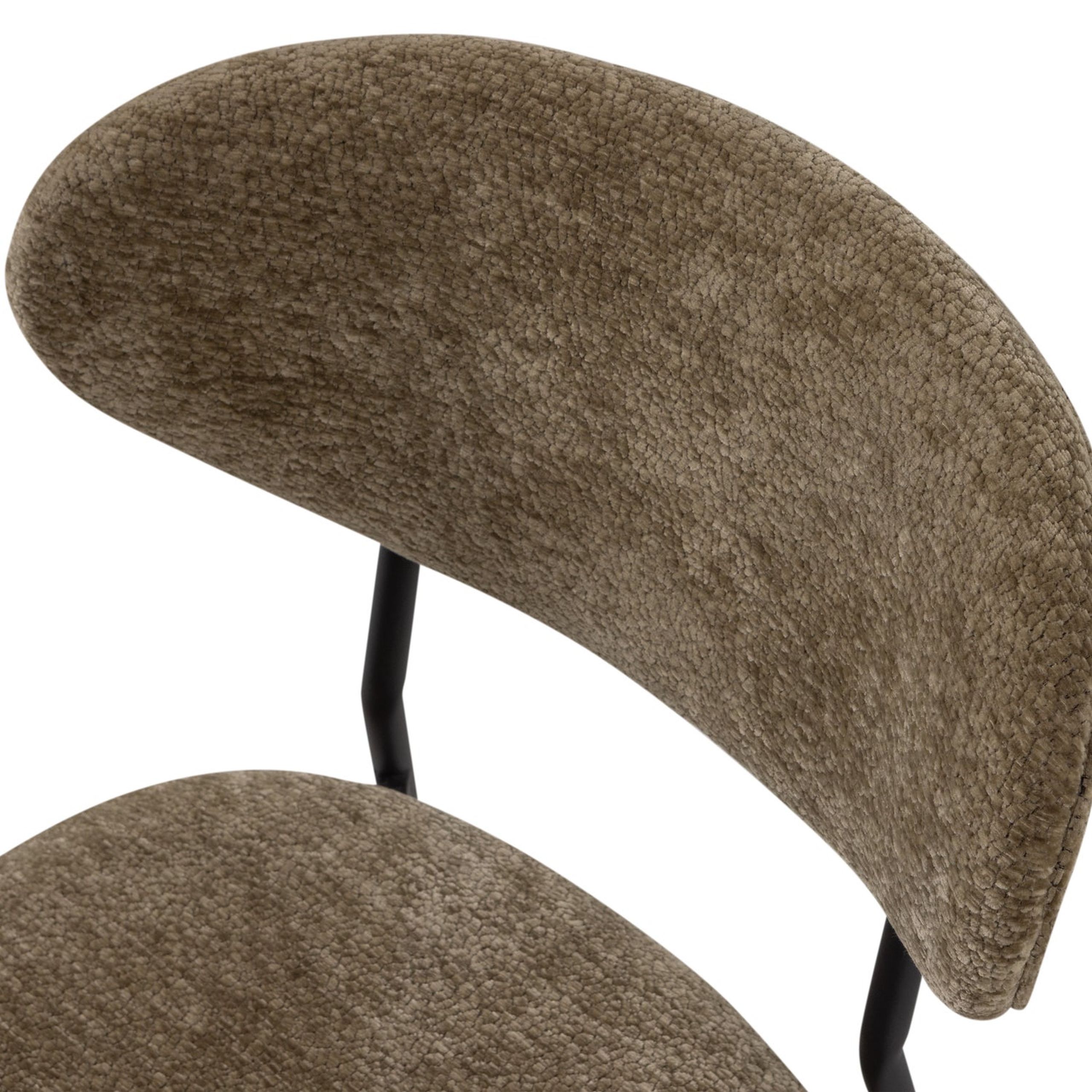 2er Set Retro Esszimmerstuhl Polsterstuhl Kjeld Samt Chenille Grün