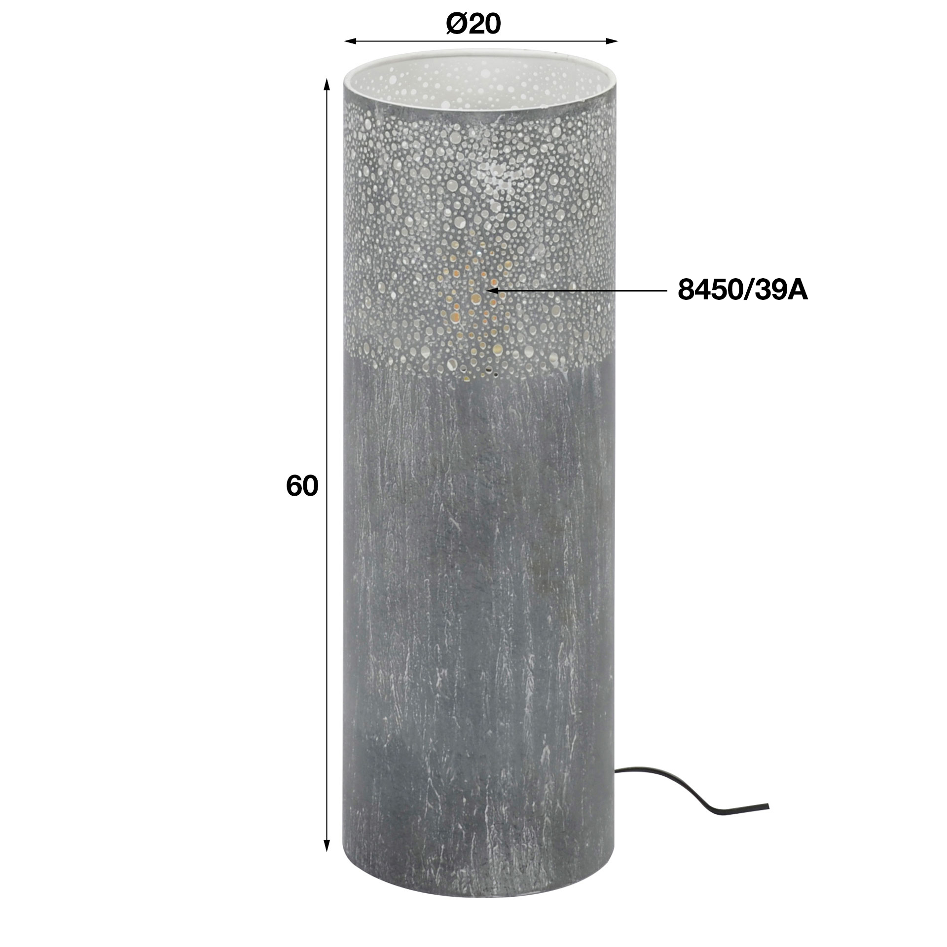 Stehlampe Industrial Zylinder Betonoptik in drei Größen