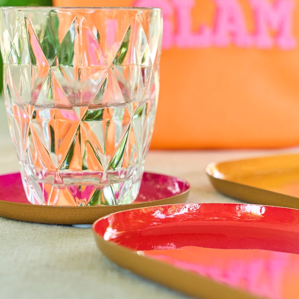 Vintage Tablett 3er Set Airbrush Metall