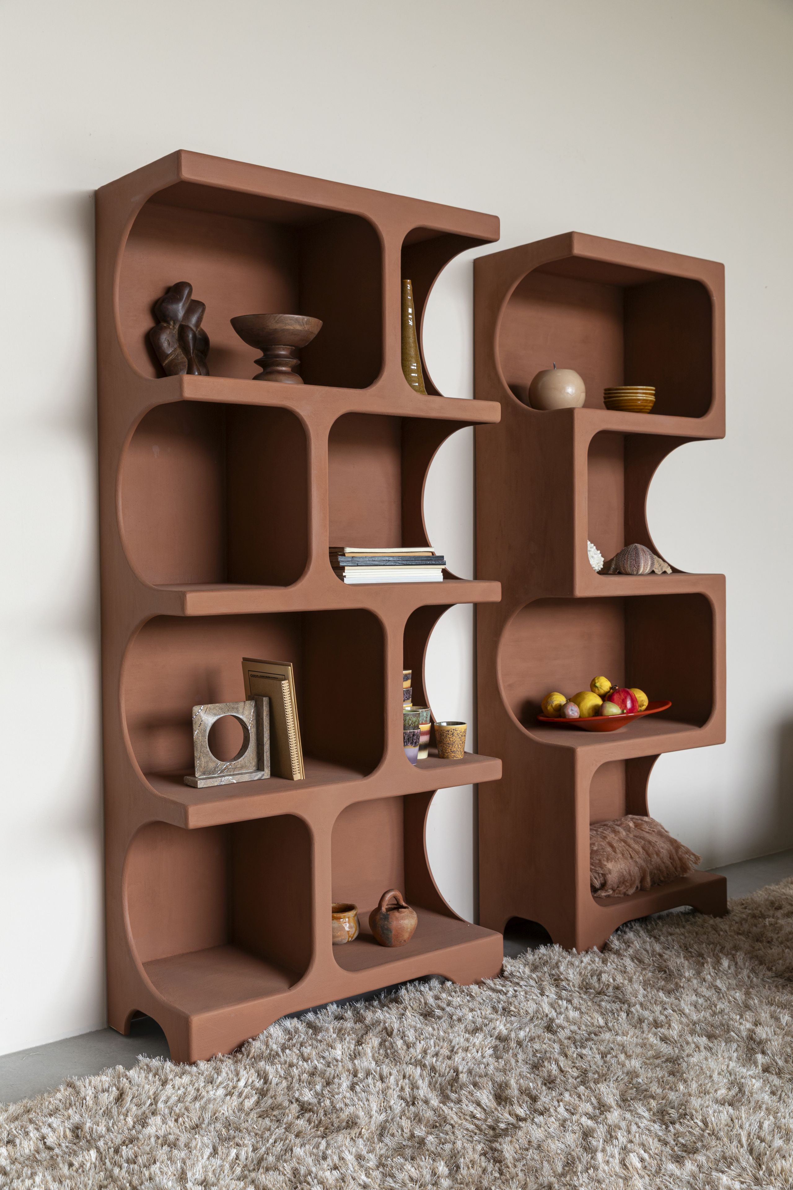 Retro Standregal Bücherregal Dundee Terracotta verschiedene Modelle