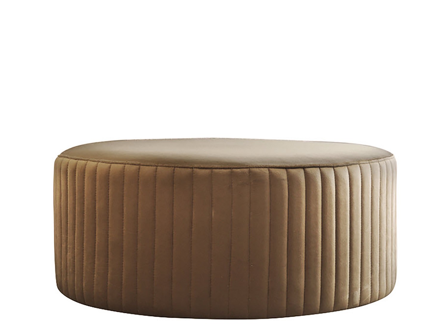 Marat Pouf Velour Beistelltisch Samt Hocker in Cognac