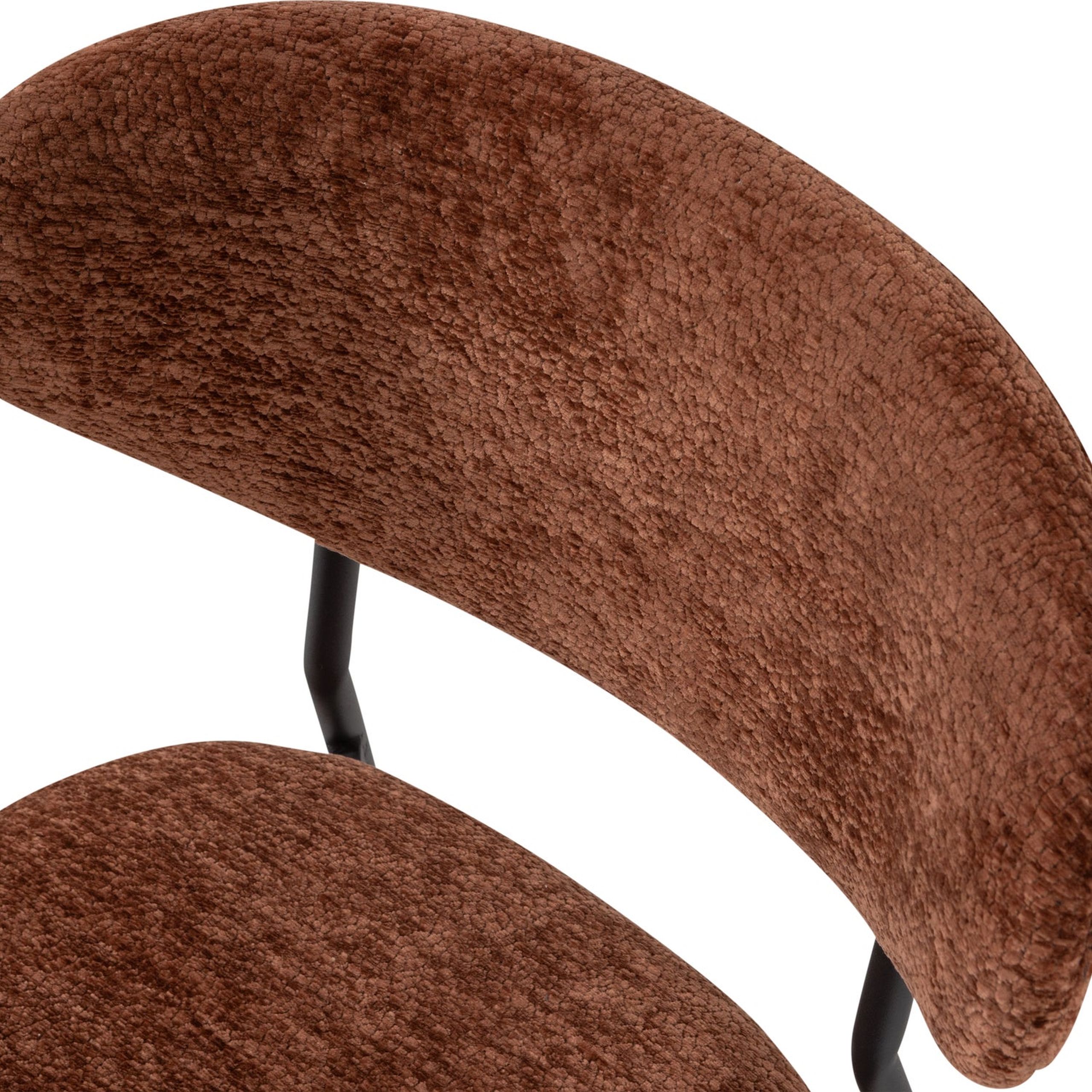 2er Set Retro Esszimmerstuhl Polsterstuhl Kjeld Samt Chenille Braun