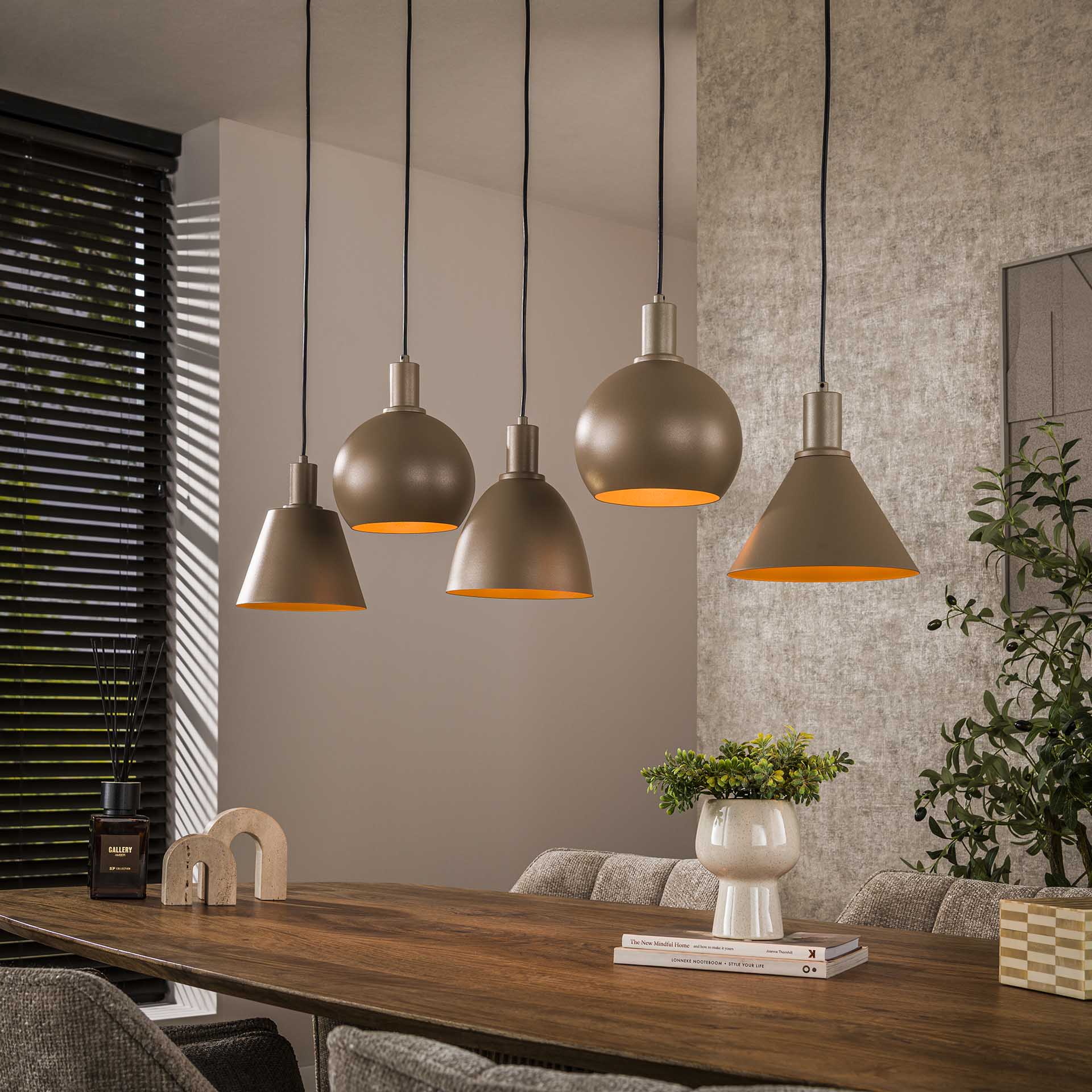 Industrial Hängelampe Metallo Beige mit unterschiedlichen Schirmen