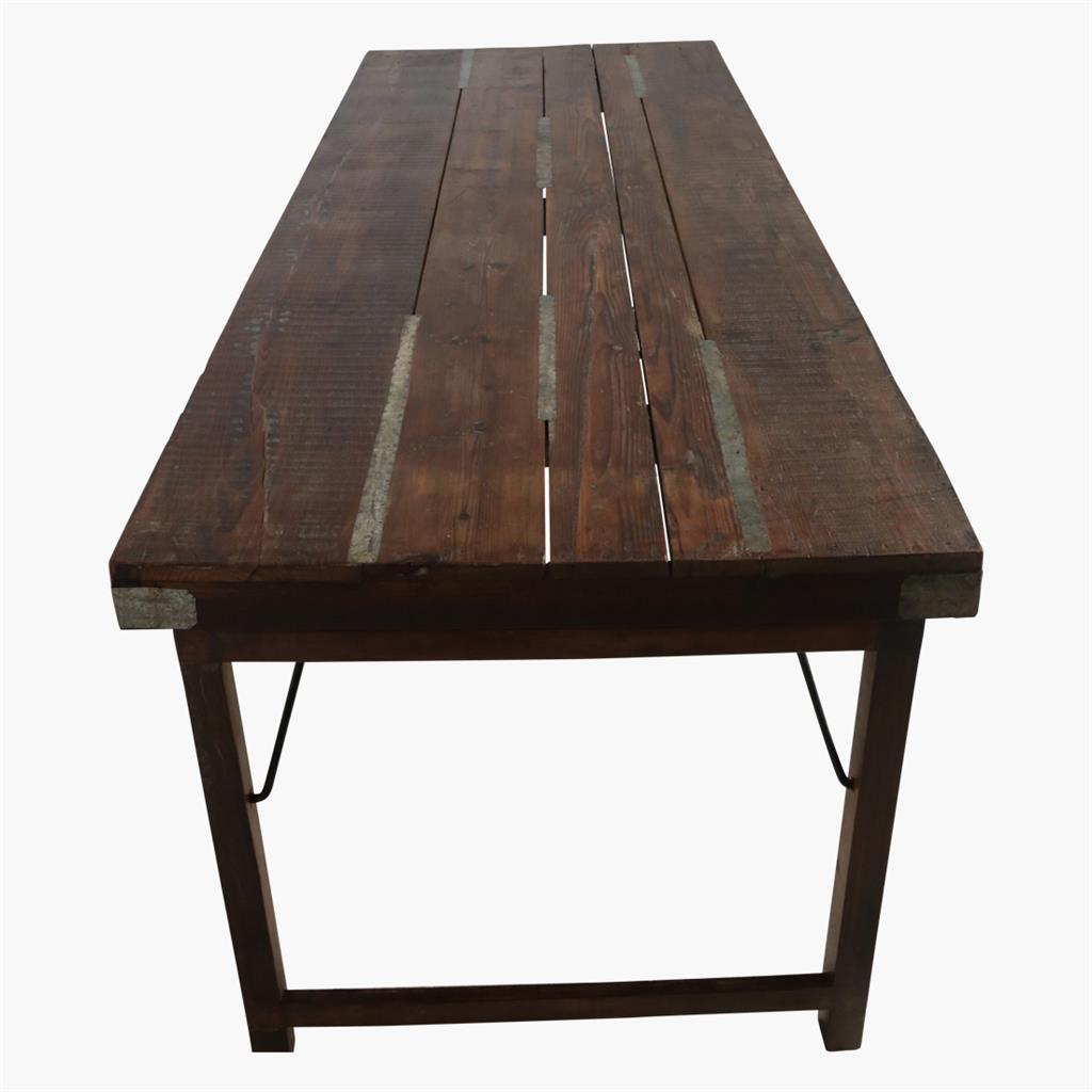 taow00094dxl_4 Esstisch Outdoortisch 190/80 cm Markttisch Vintage Klapptisch Braun