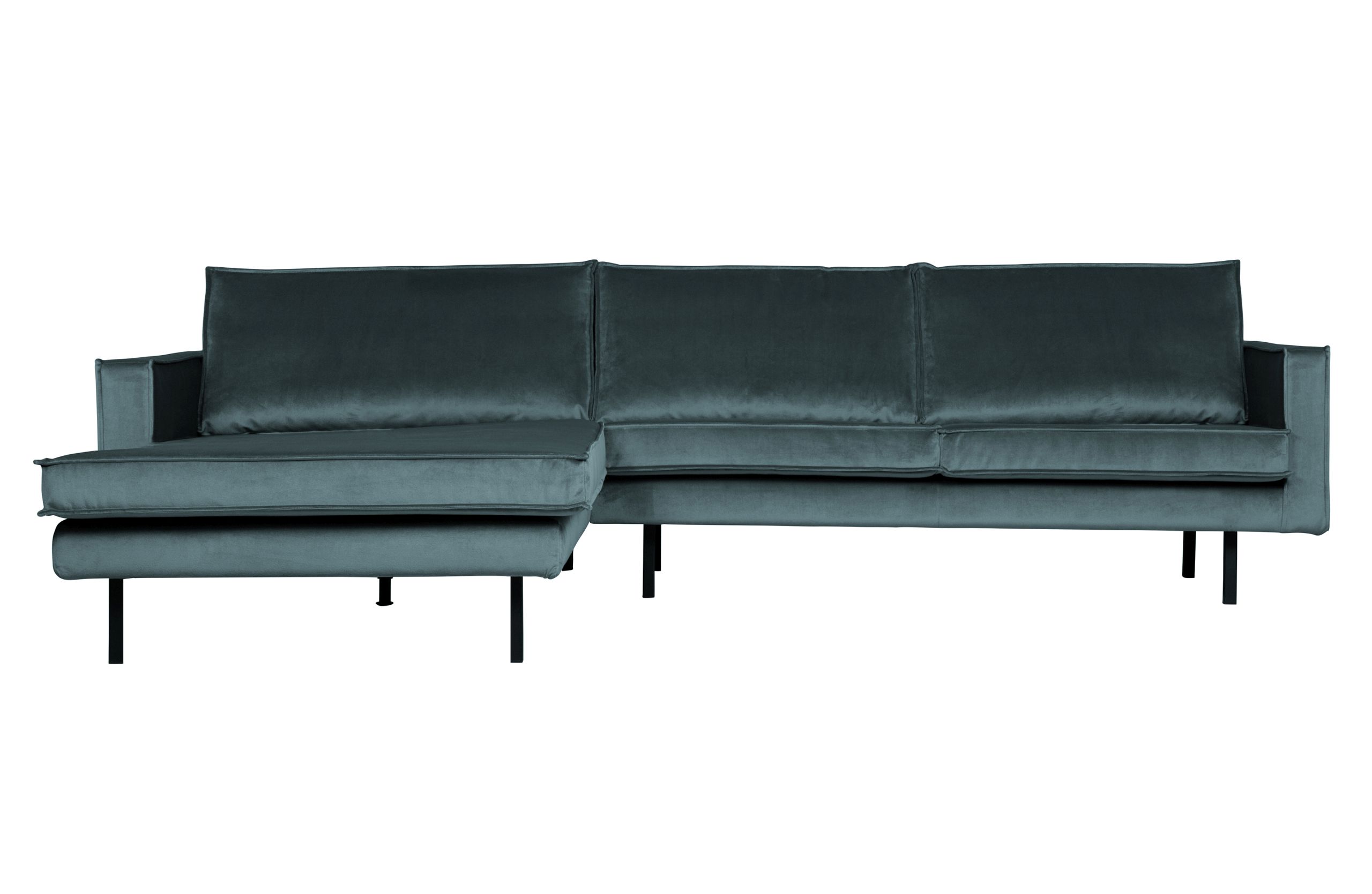 8714713105465 Retro Ecksofa Samt Rodeo 3-Sitzer Rechts oder Links 300/160 Teal Links