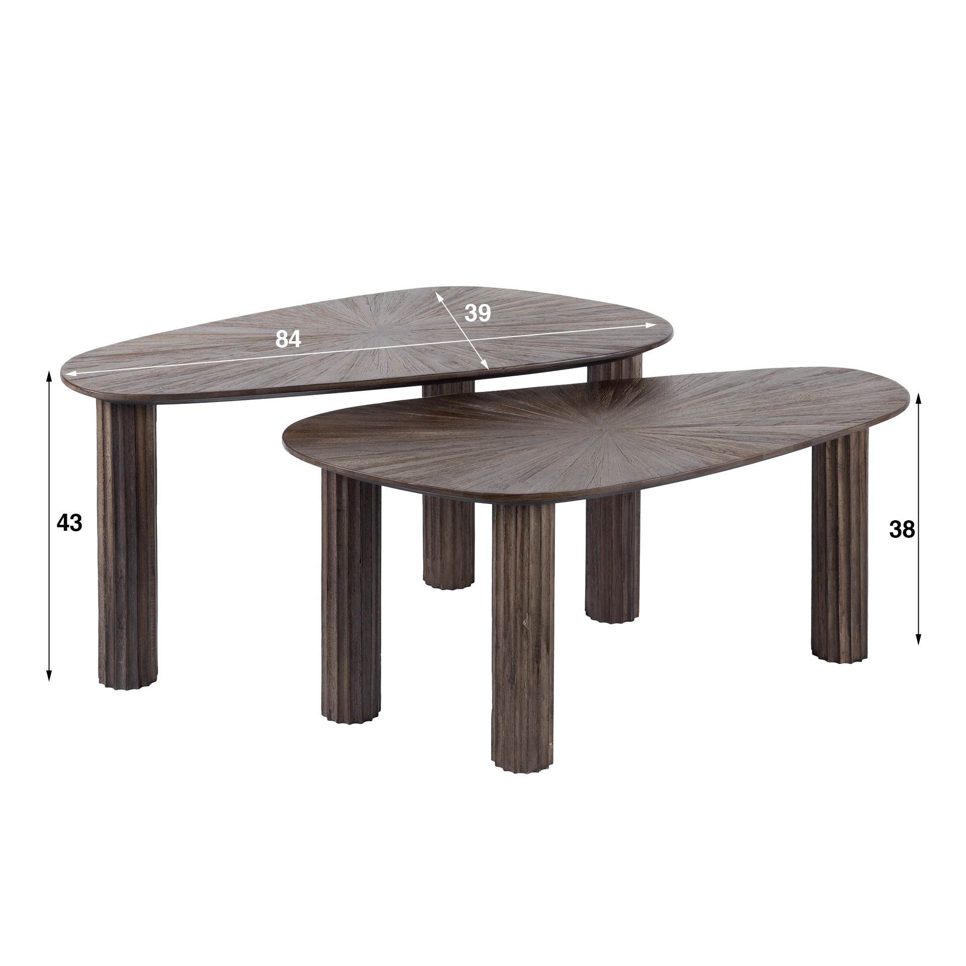 Retro Couchtischsets Maya Teakholz verschiedene Ausführungen