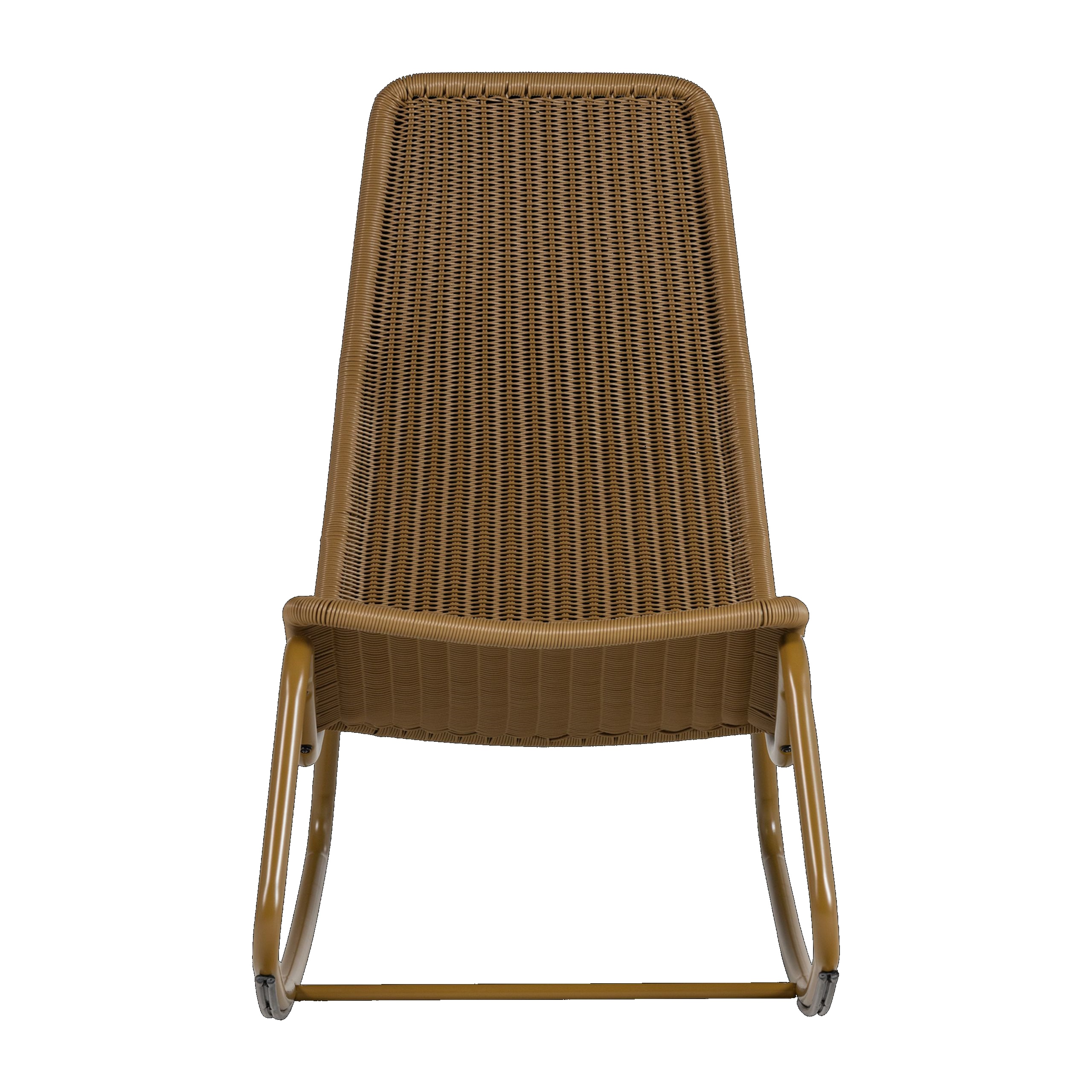 Retro Schaukelstuhl Tom Outdoor Metallgestell Honiggelb