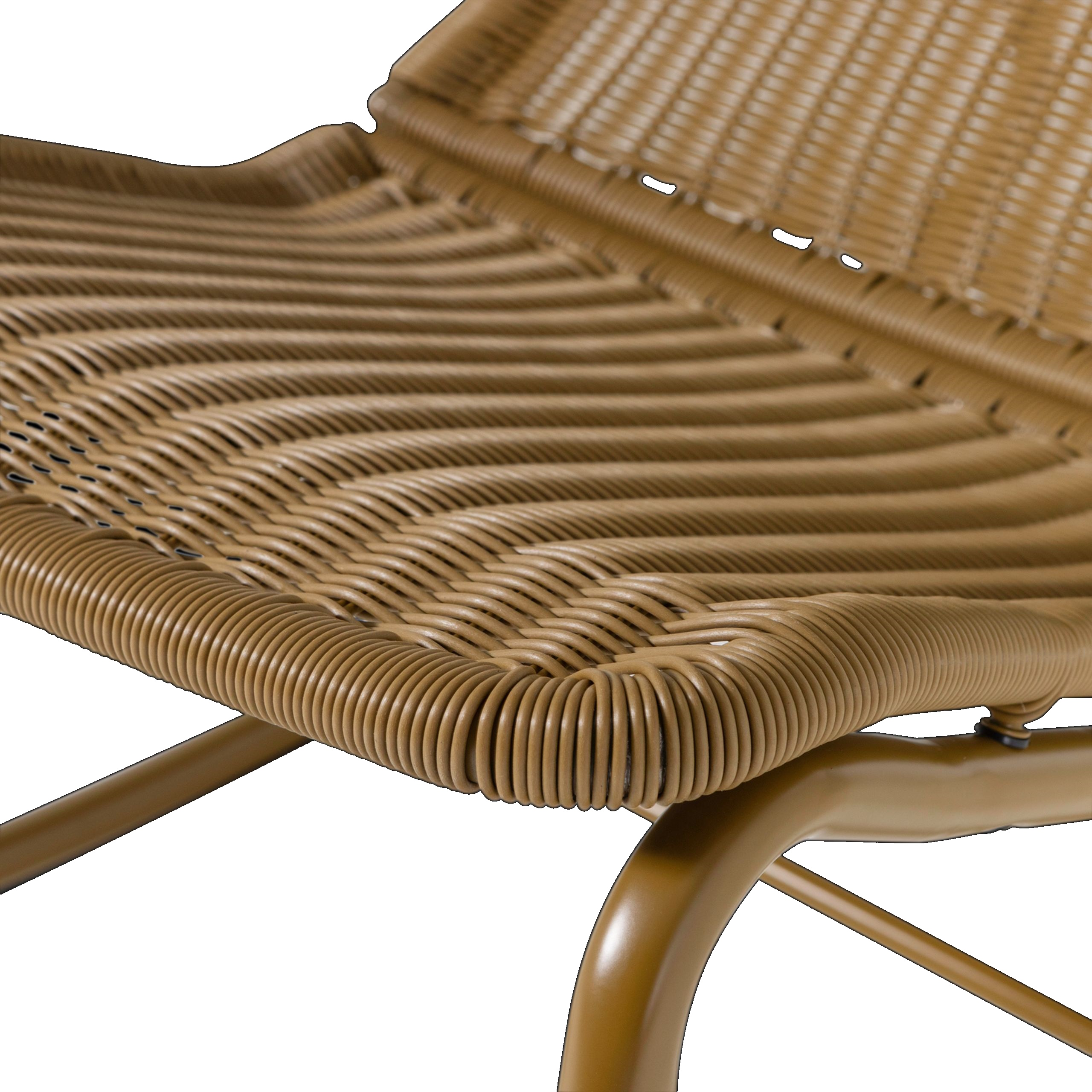 Retro Schaukelstuhl Tom Outdoor Metallgestell Honiggelb