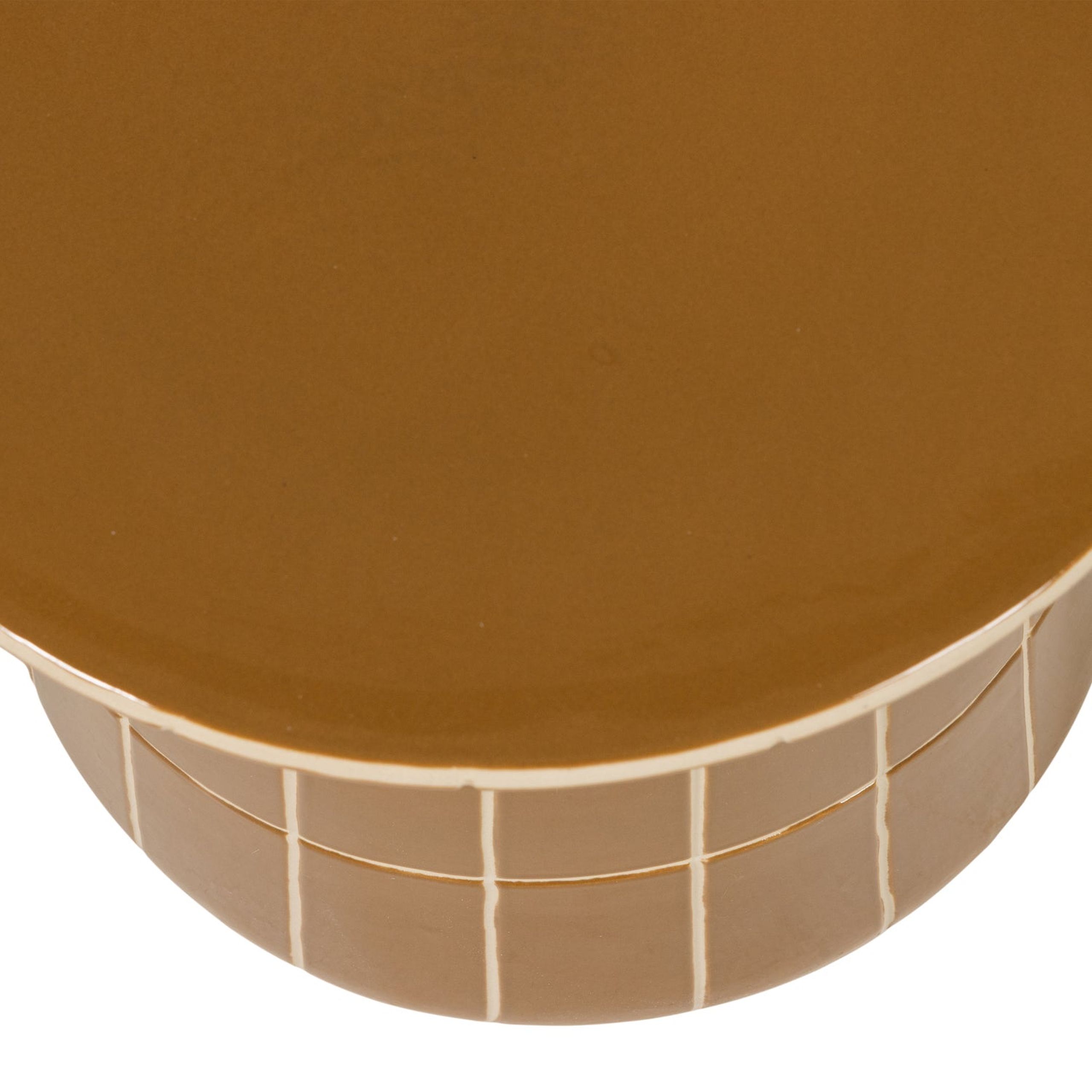 Retro Beistelltisch Plu Keramik Geometrisch Honiggelb