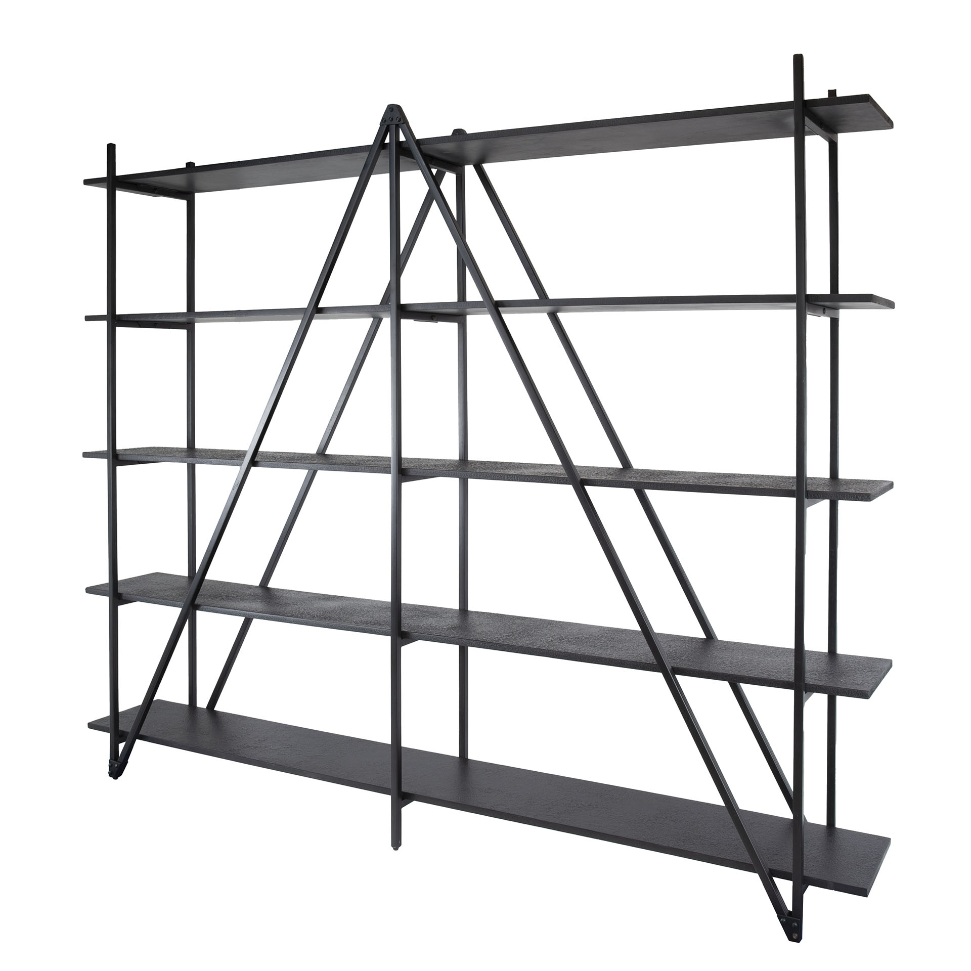 Industrial Regal Bücherregal Piega Metall Anthrazit 220 cm Industrial Regal Bücherregal Piega Metall Anthrazit 220 cm