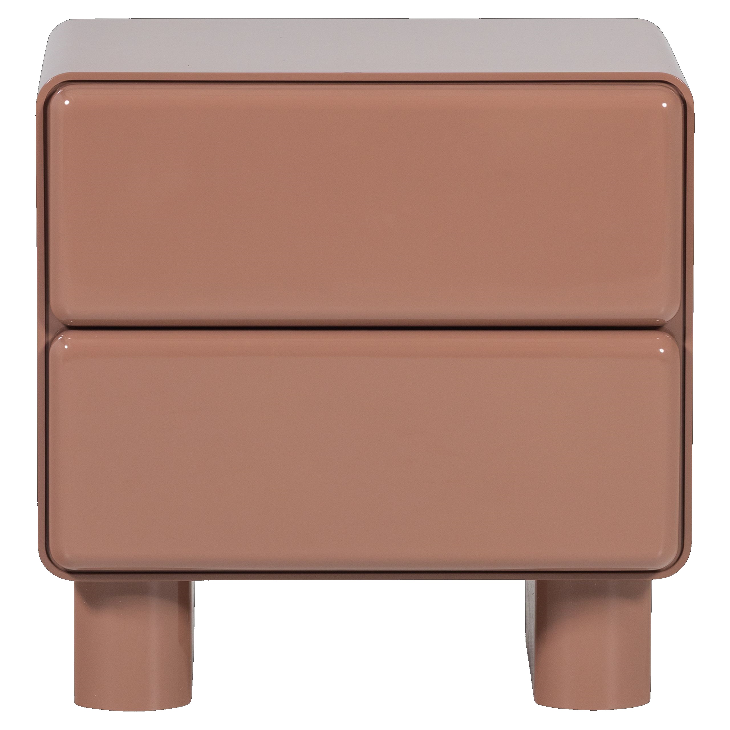 Retro Nachttisch Lustra Hochglanz-Finish Altrosa