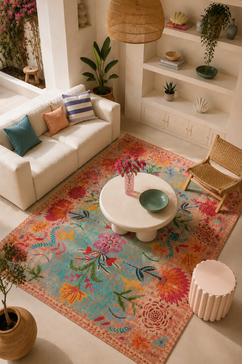 Vintage Boho Teppich Fiore und Fleur 160 x 230 cm