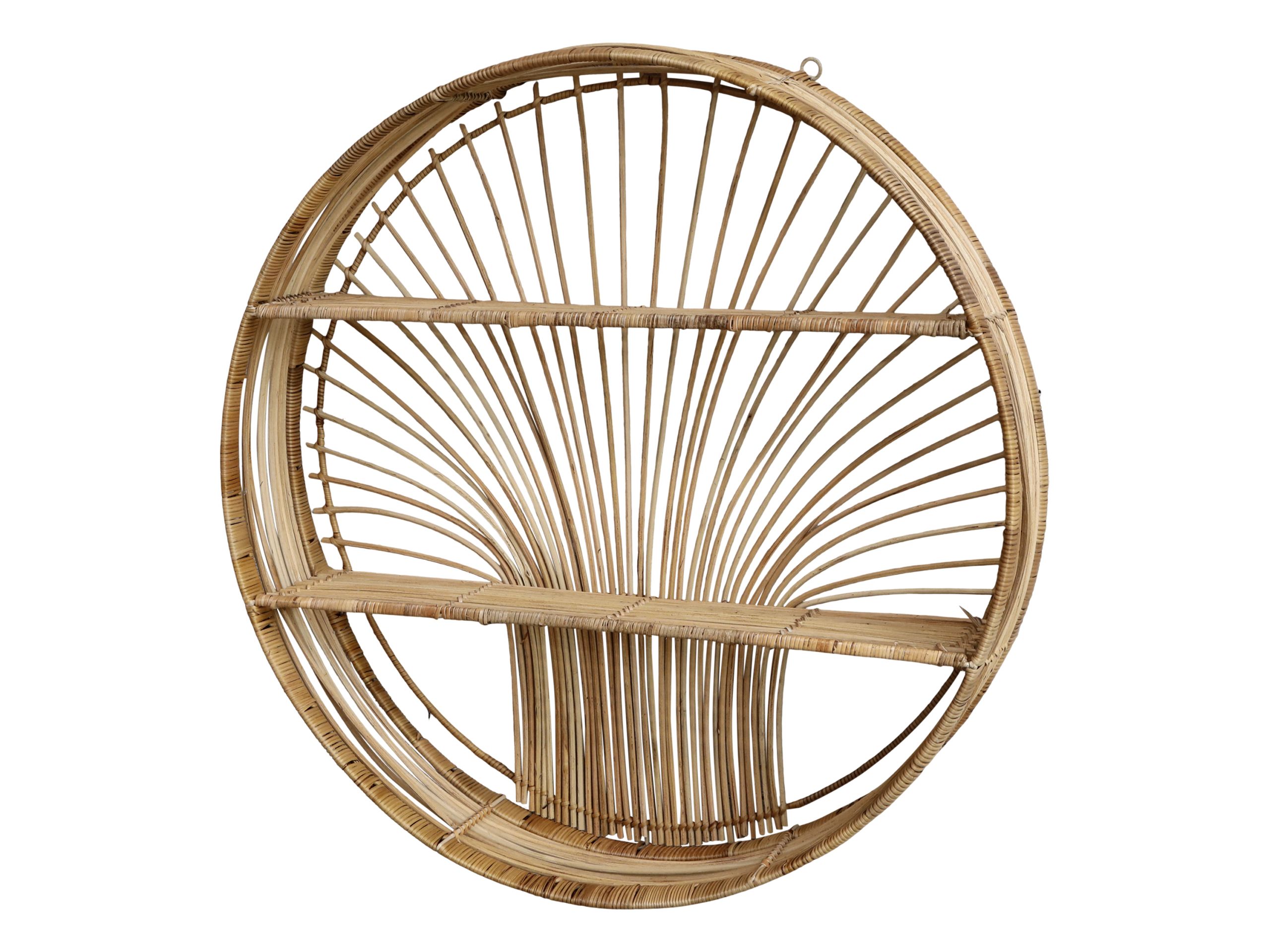 Wandregal Rattan Goa Scandi Bohemian Rund 60cm