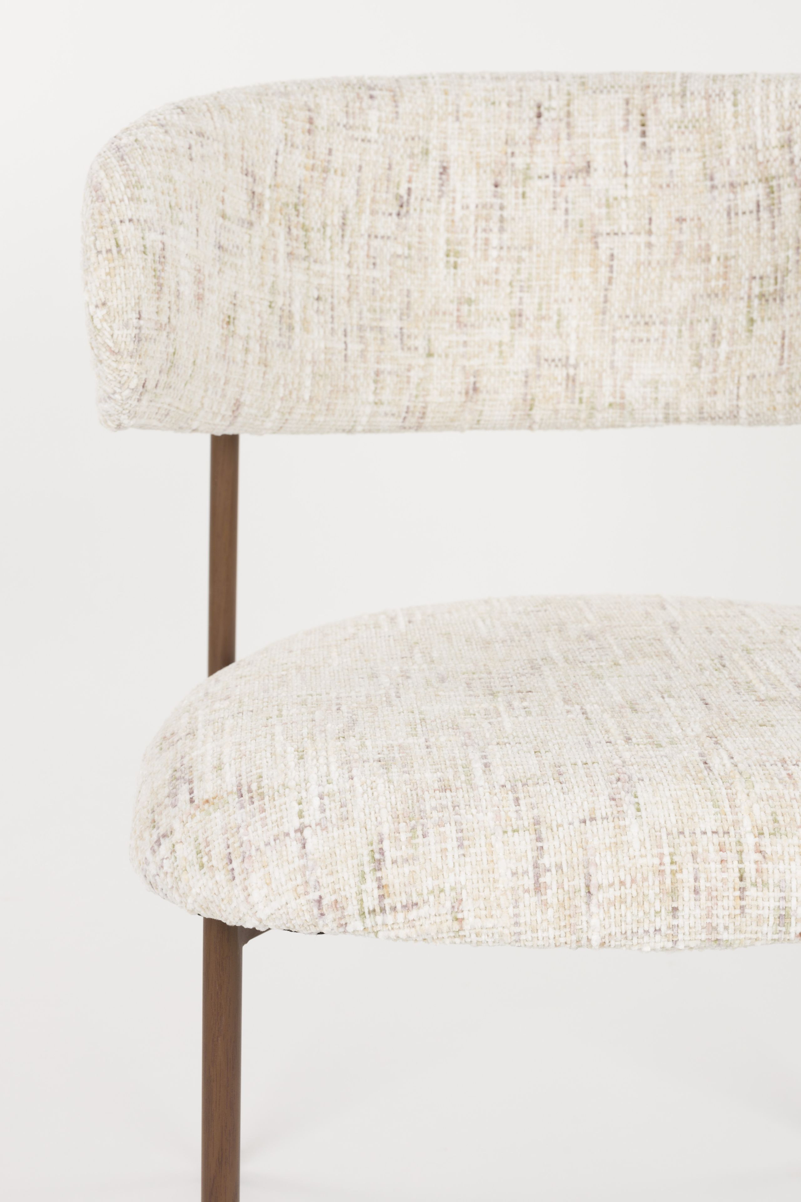 2er Set Retro Esszimmerstühle Claes Walnussholzoptik Off-White