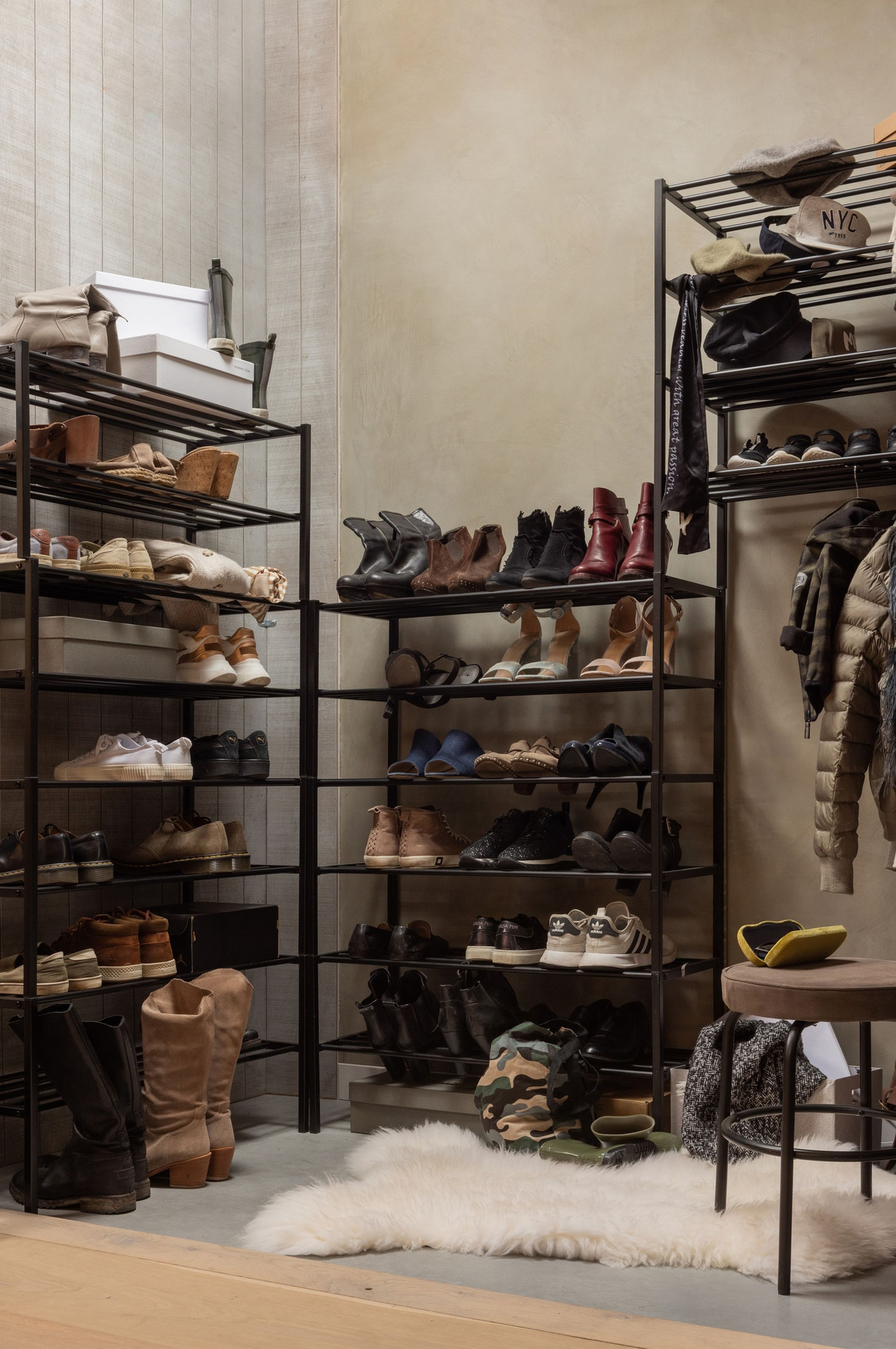 Schuhregal Industrial Ferro Metall Schwarz 80