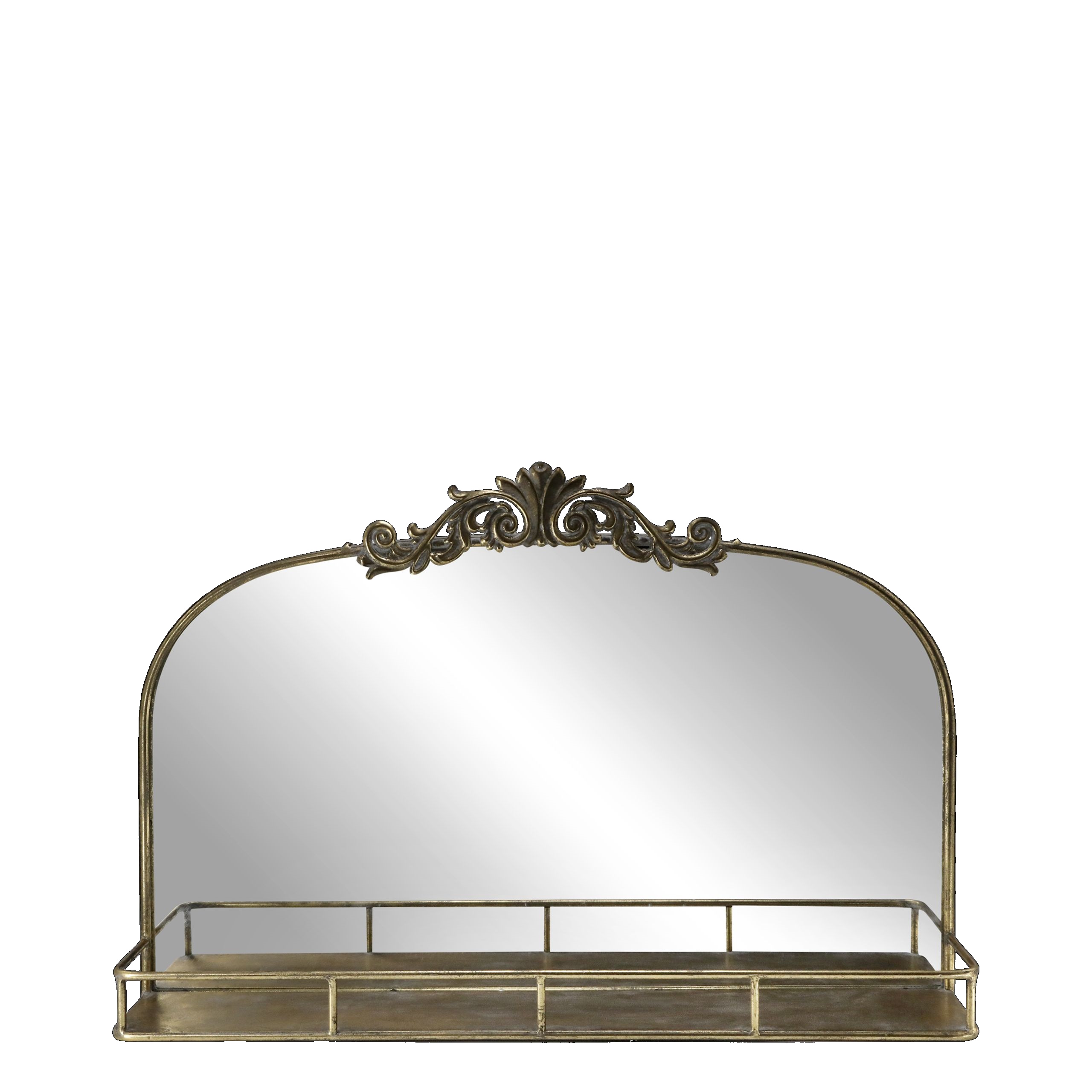 Vintage Wandspiegel mit Ablage in Antik-Gold