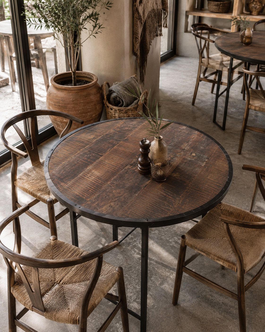 Esstisch Vintage Cafehaus Industrial Klapptisch Rund 120