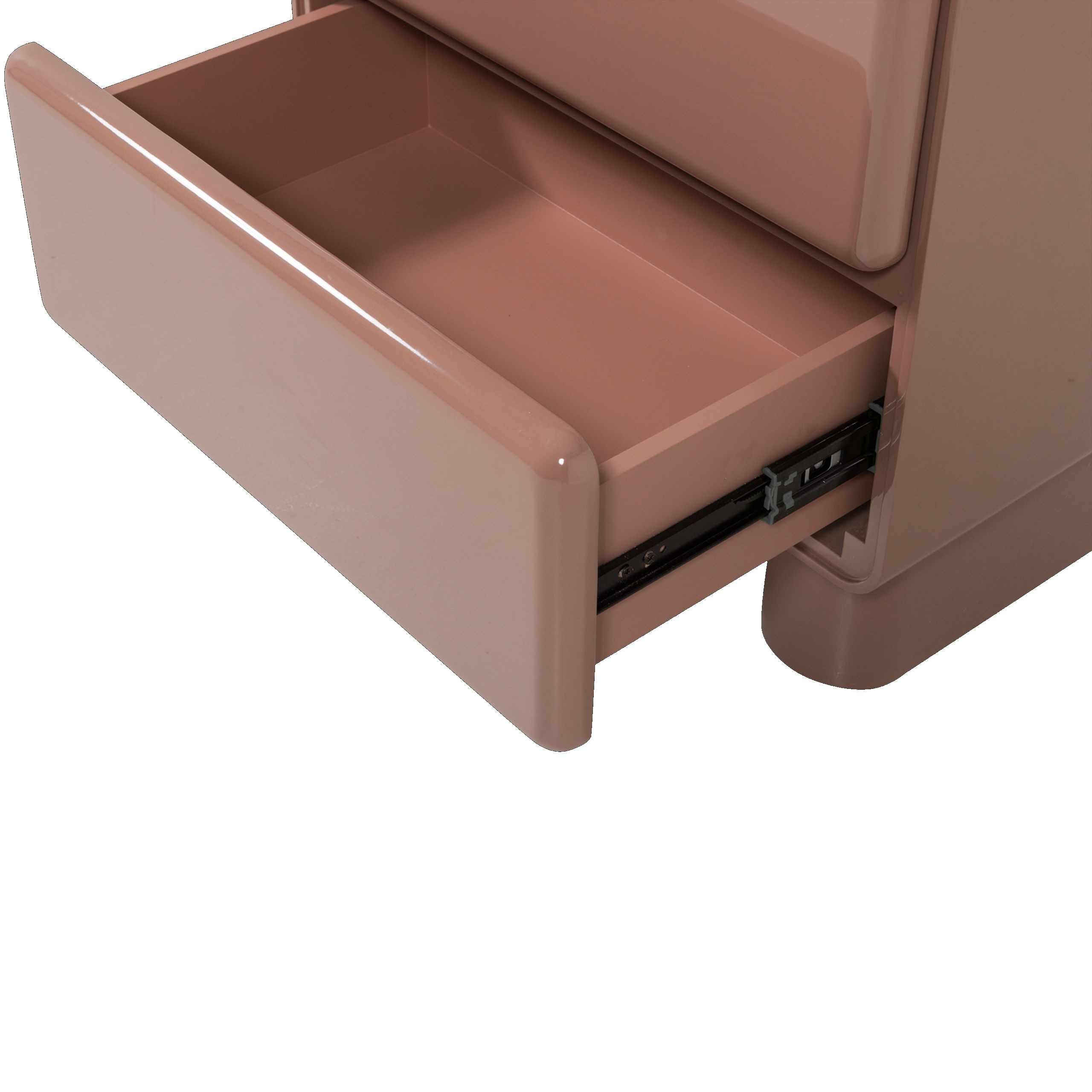 Retro Nachttisch Lustra Hochglanz-Finish Altrosa