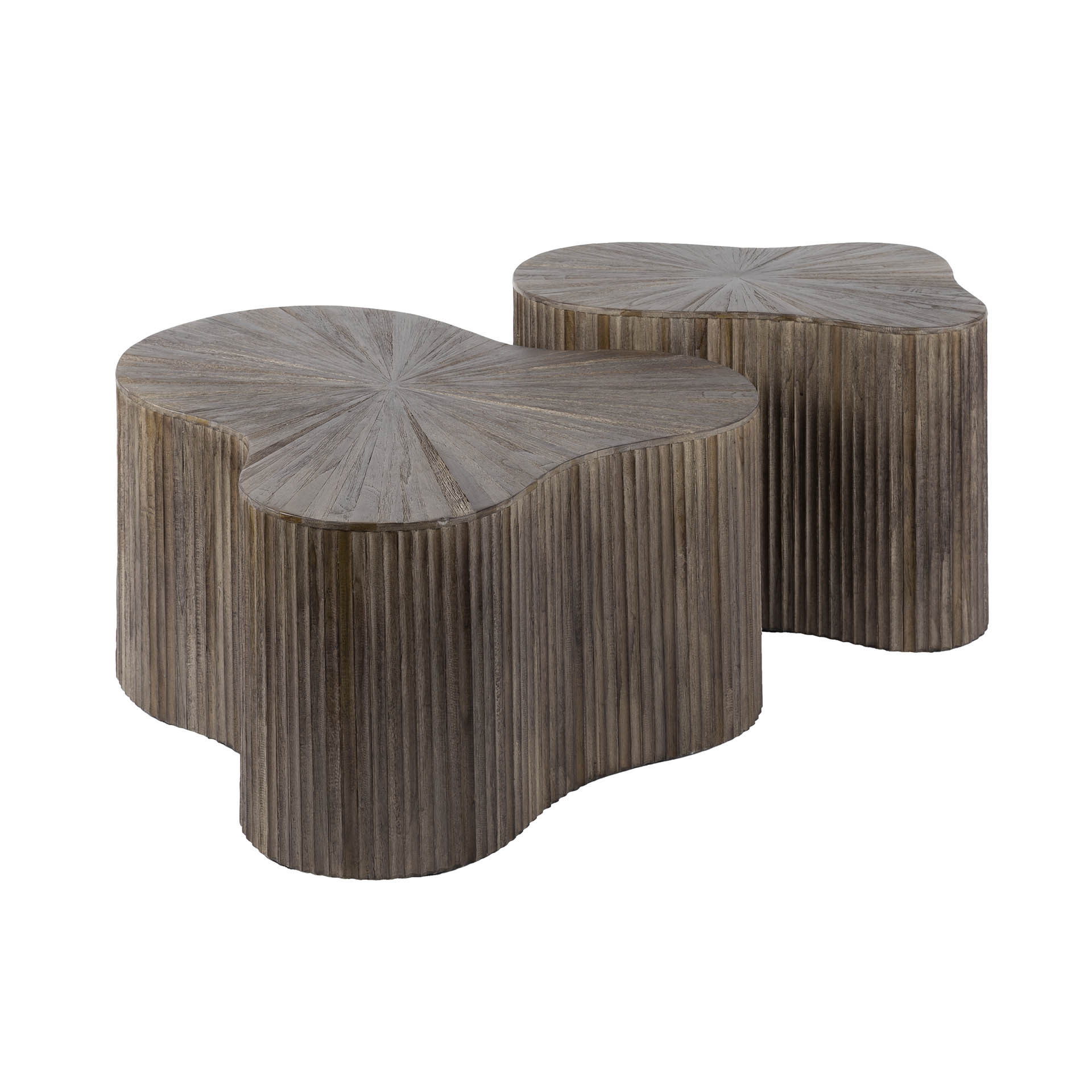 Retro Couchtisch 2er Set Shamrock Maya Teakholz