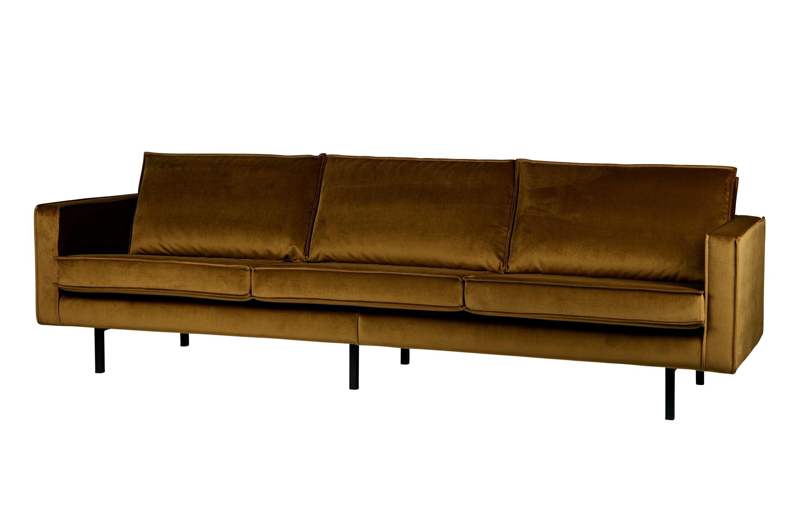 8714713081561_3 Retro Samtsofa Rodeo 3-Sitzer Honiggelb