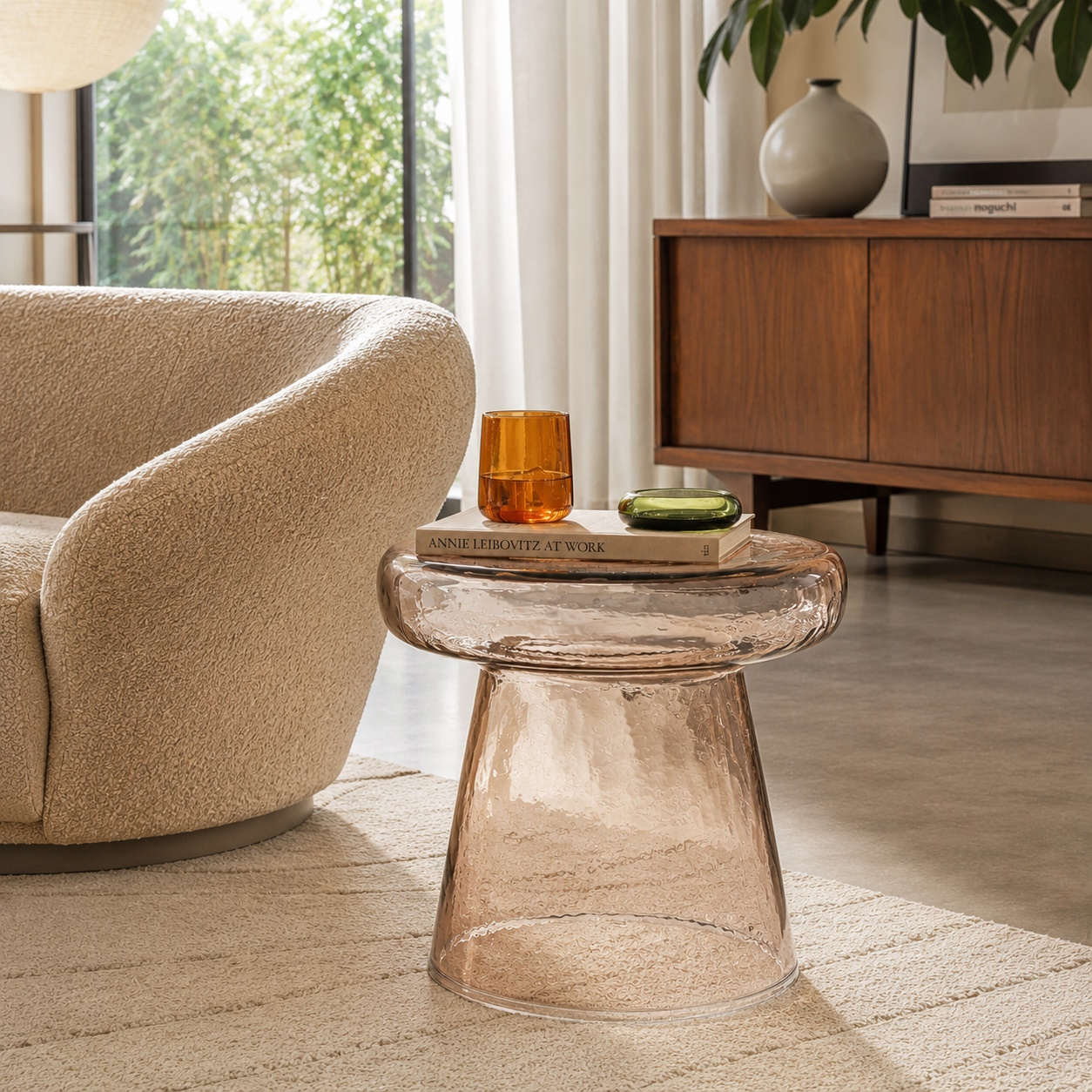 Beistelltisch Couchtisch Loma Glas Braun