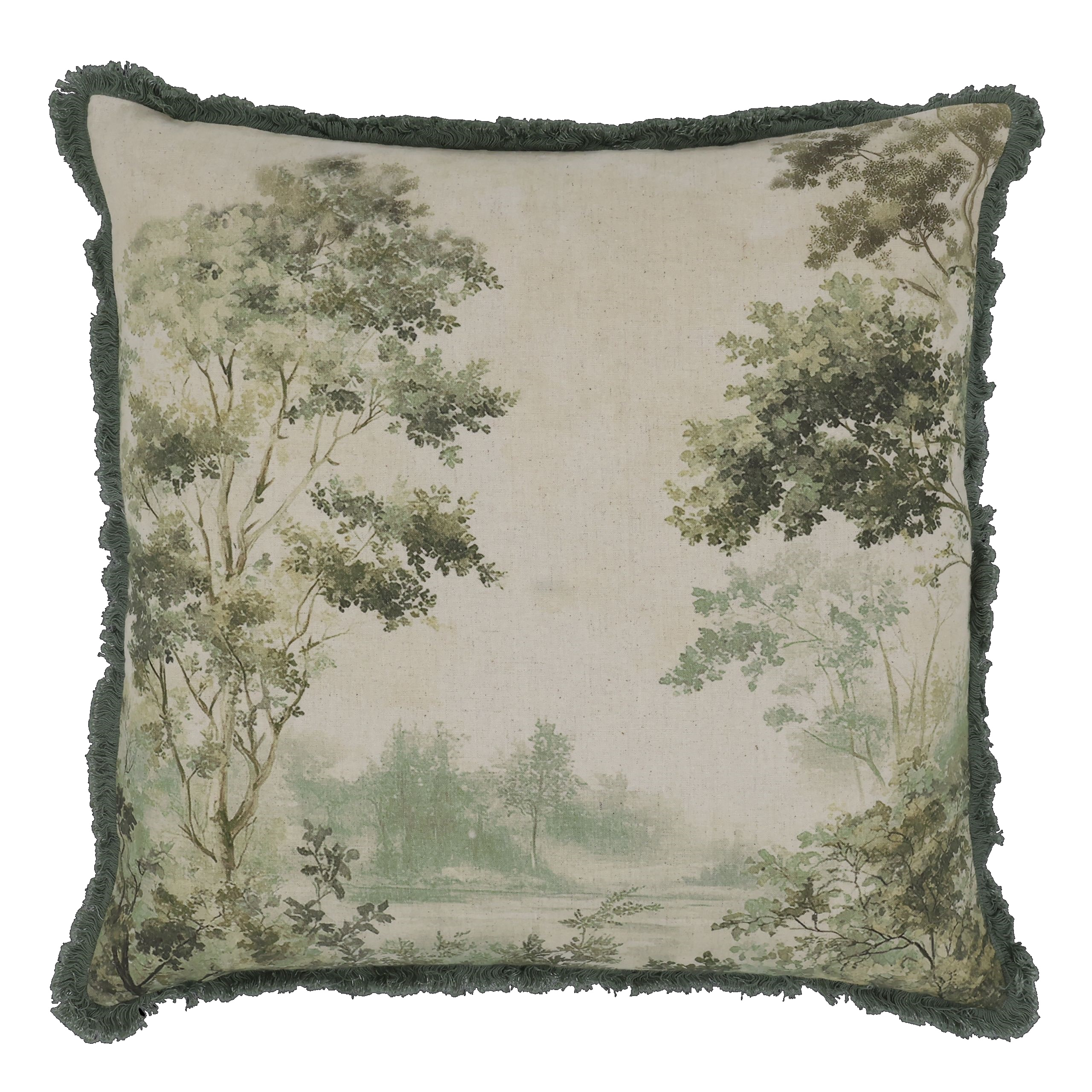 Vintage Kissenbezug Château Élégance Landschaft 50 x 50 