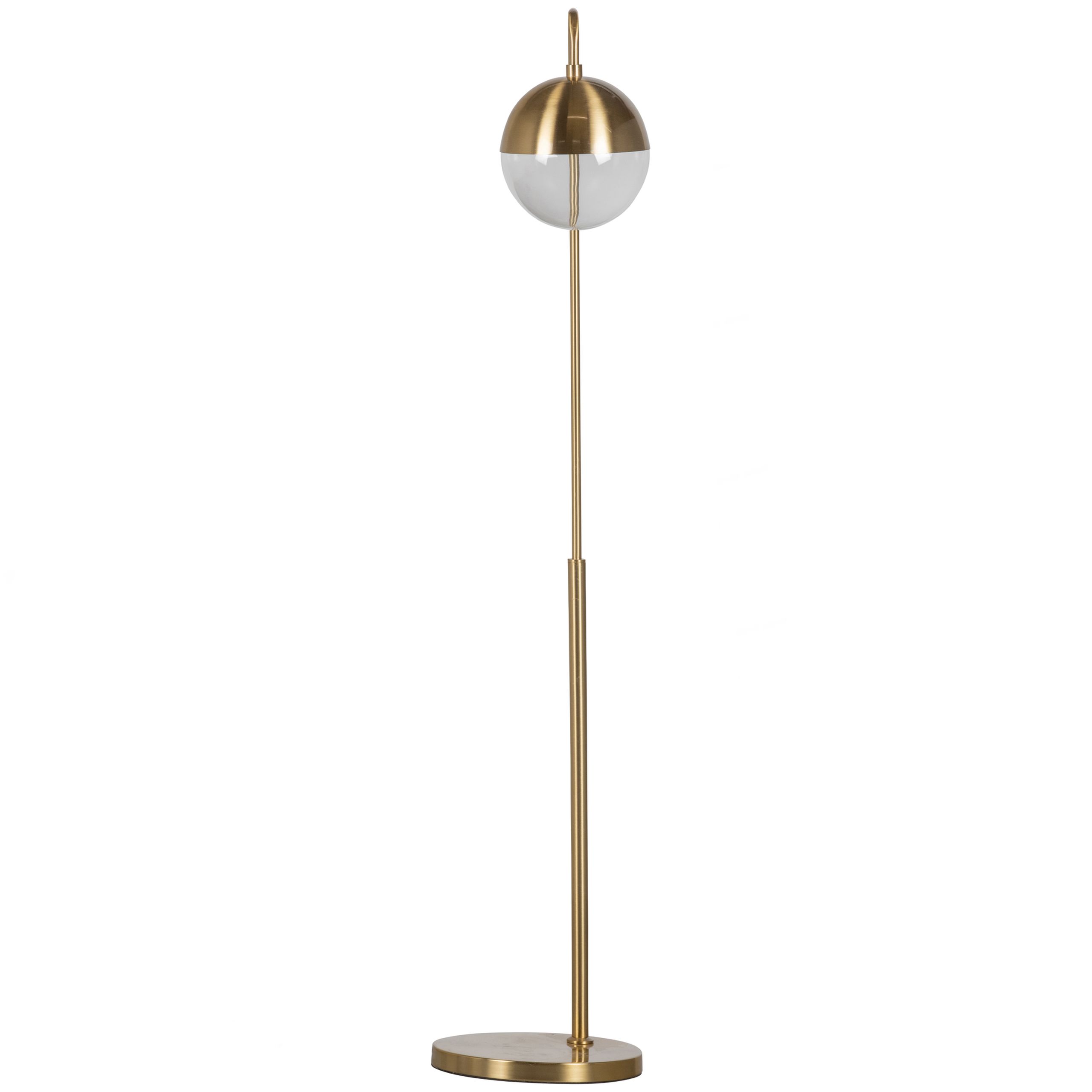 Retro Stehlampe Bogenlampe Globe Gold Metall Glas