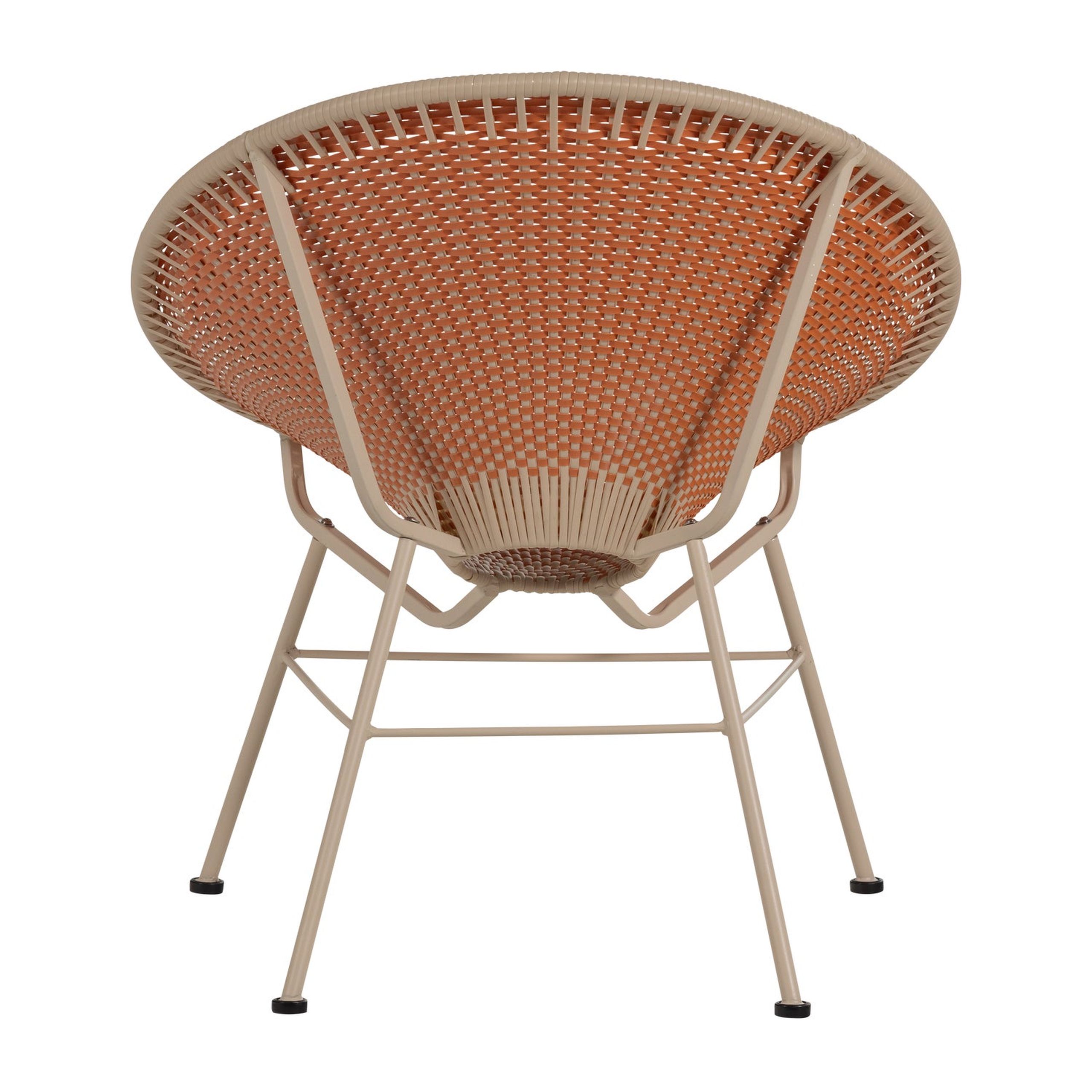 Retro Rattansessel Kazoun PE-Rattan In/Outdoor Orange
