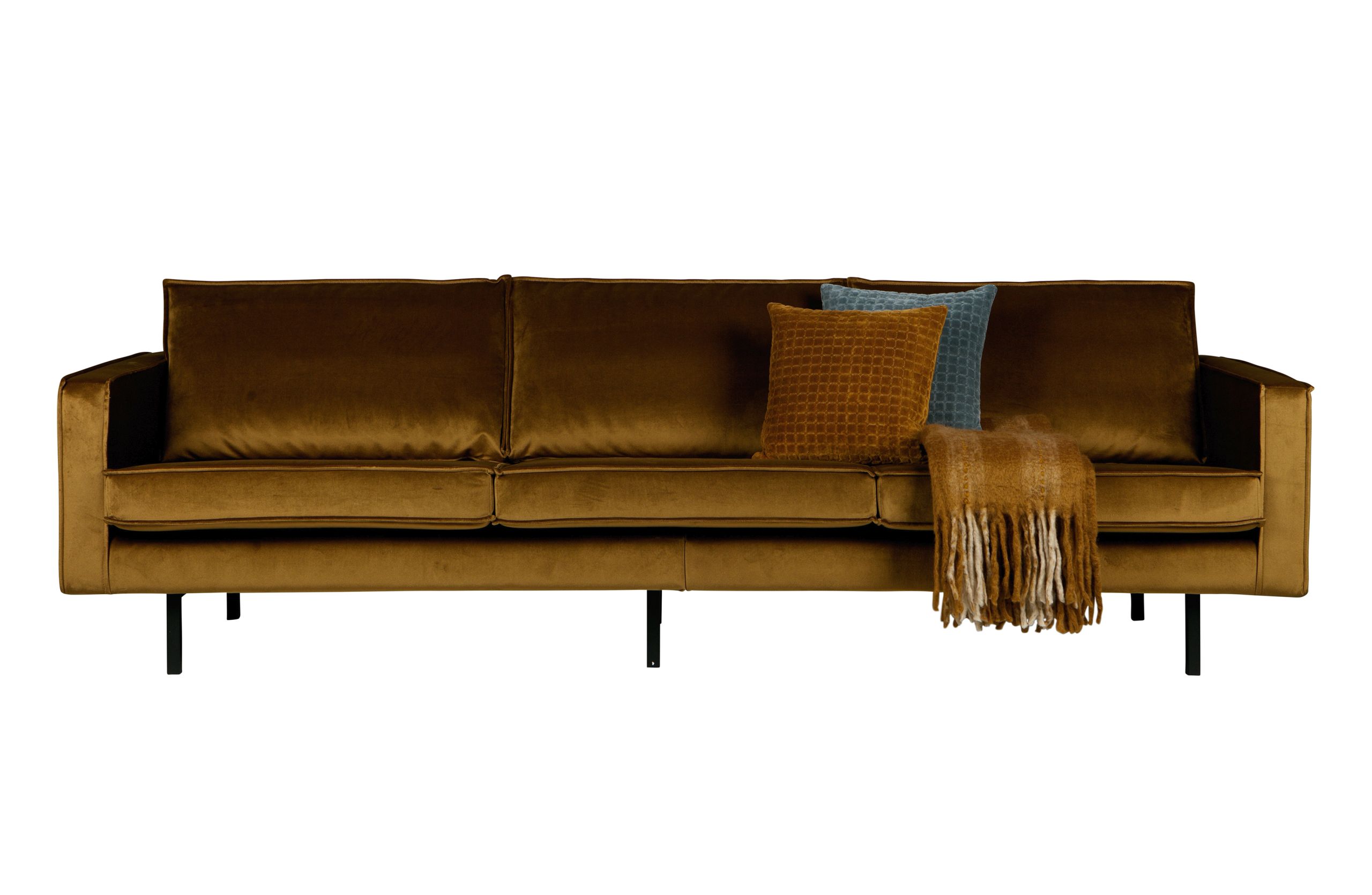8714713081561_5 Retro Samtsofa Rodeo 3-Sitzer Honiggelb