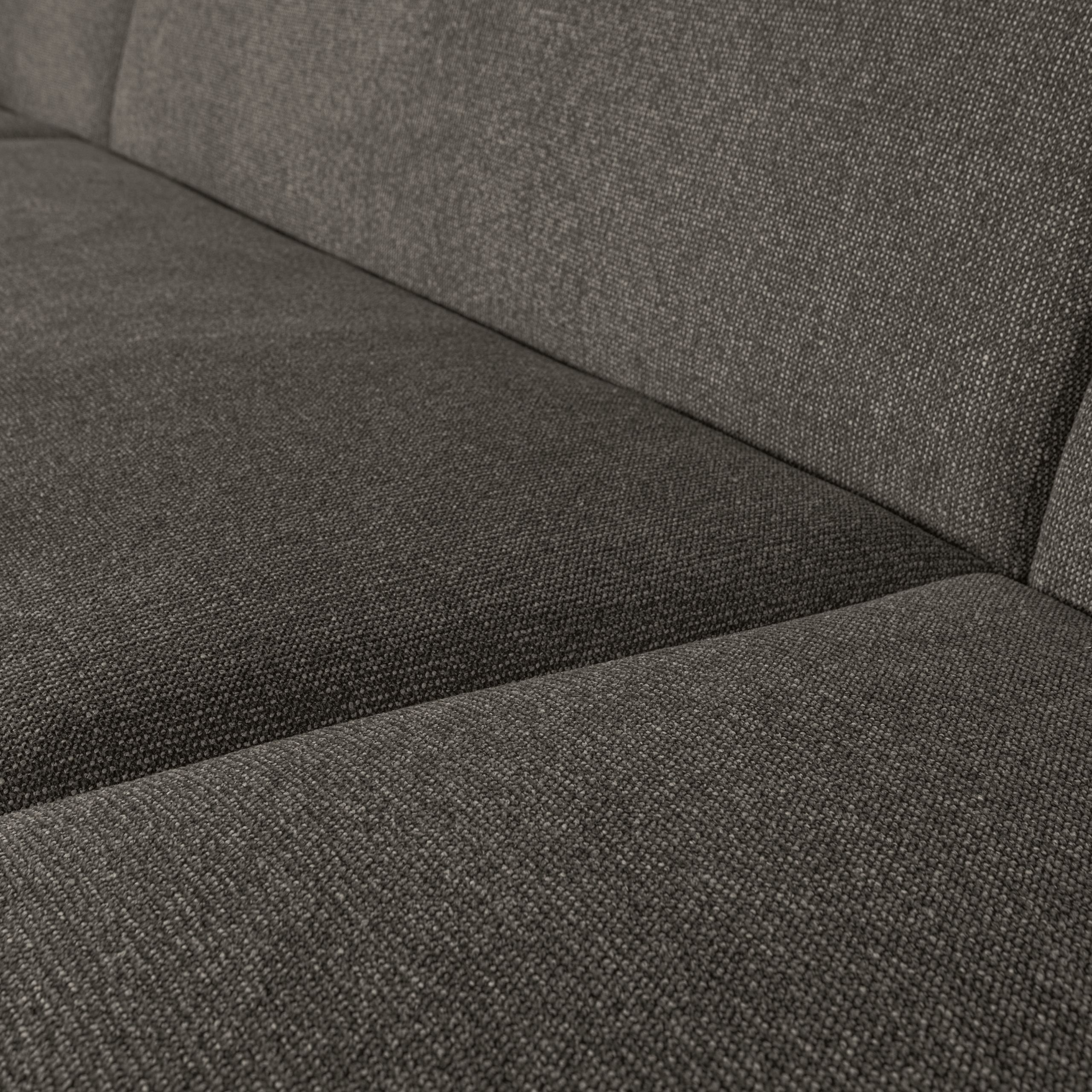 Retro Sofa Couch Sloping U-Form Organic Schwarz