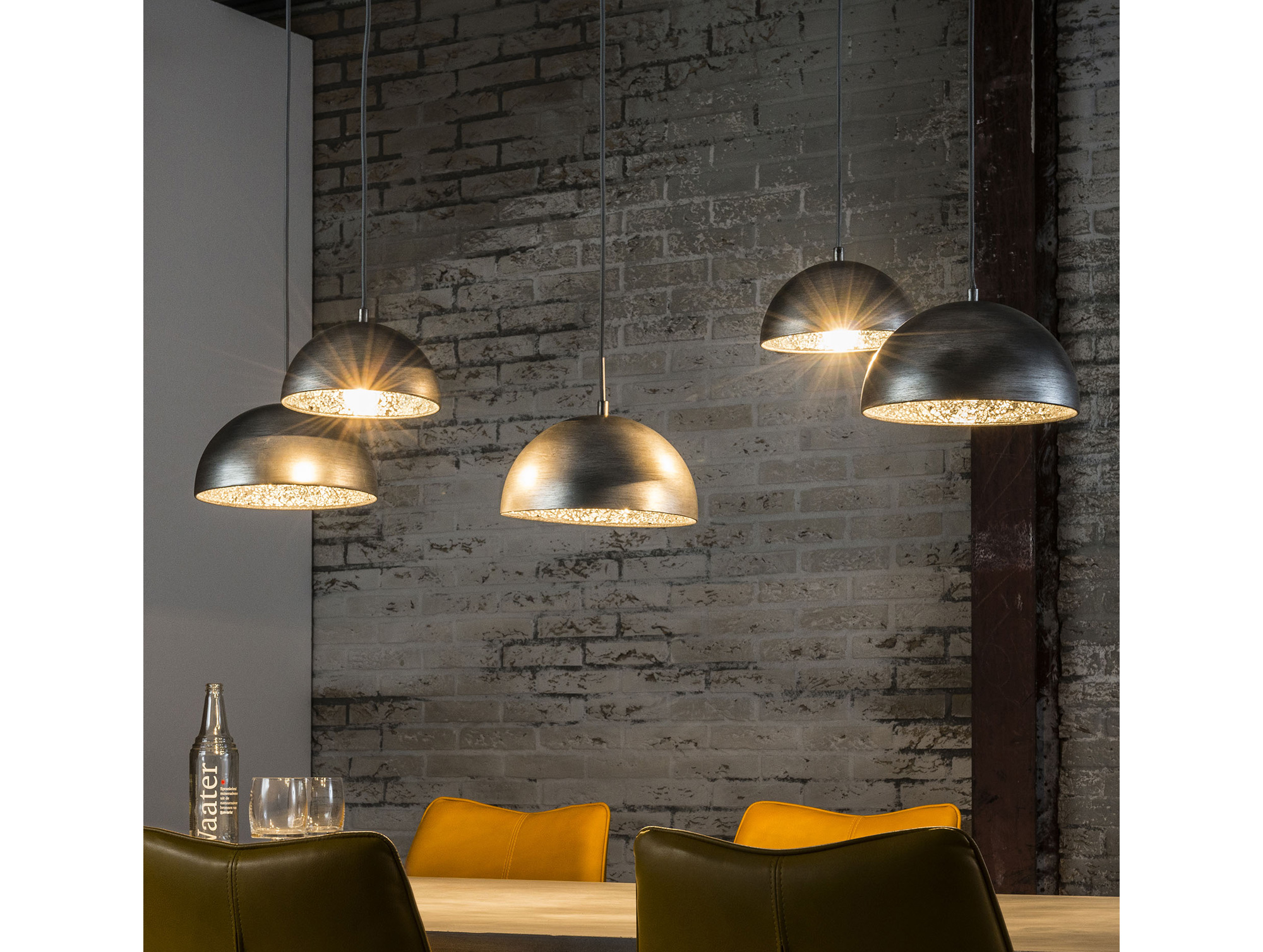 Hängelampe Dottore Cinque Industrial Spiegelmosaik 5 Schirme