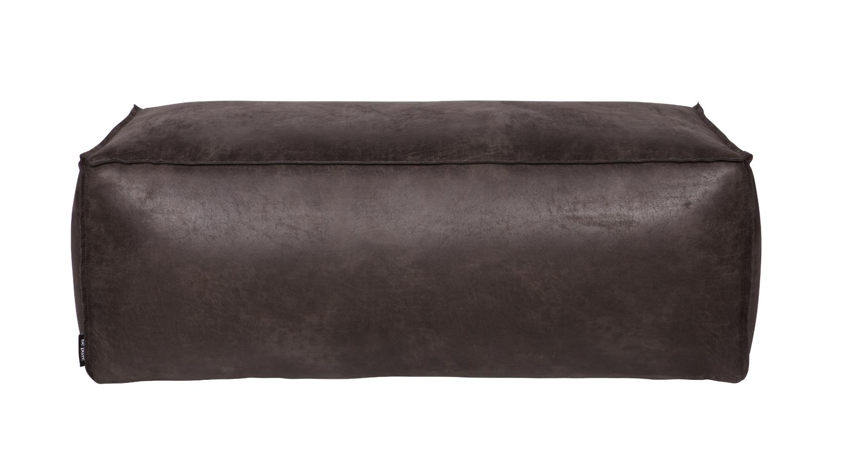 Hocker Leder Rodeo Pouf Schwarz