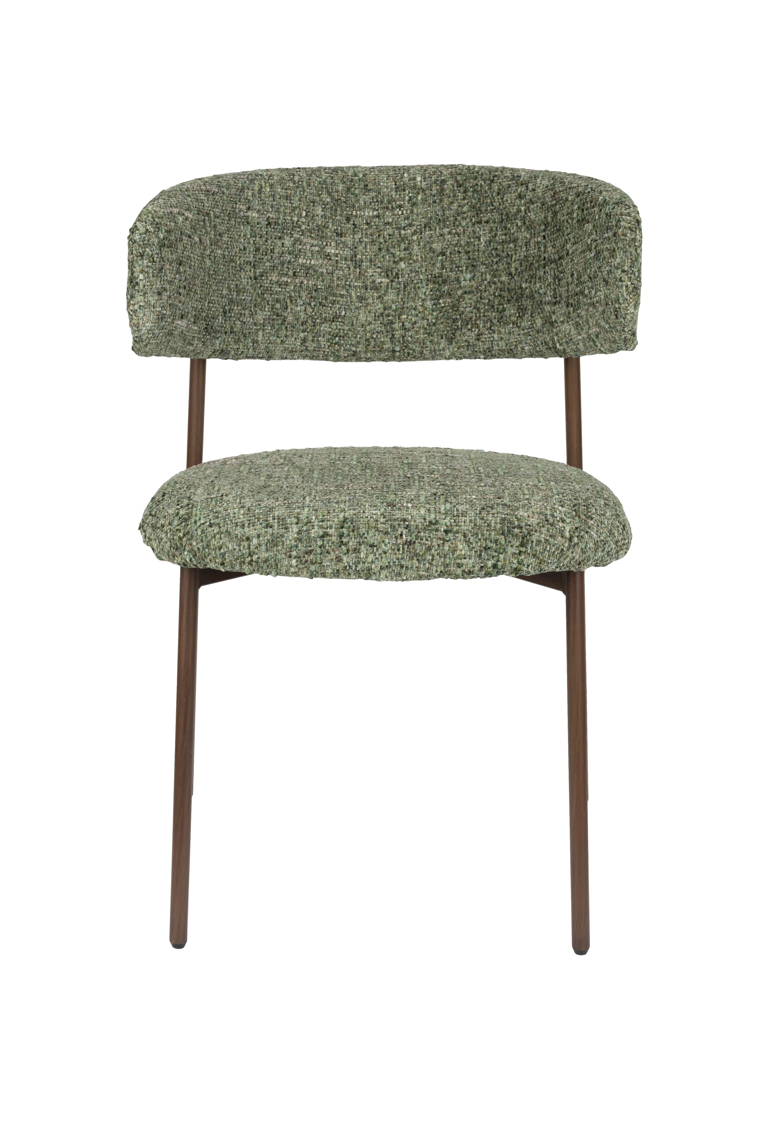 2er Set Retro Esszimmerstühle Claes Walnussholzoptik Grün