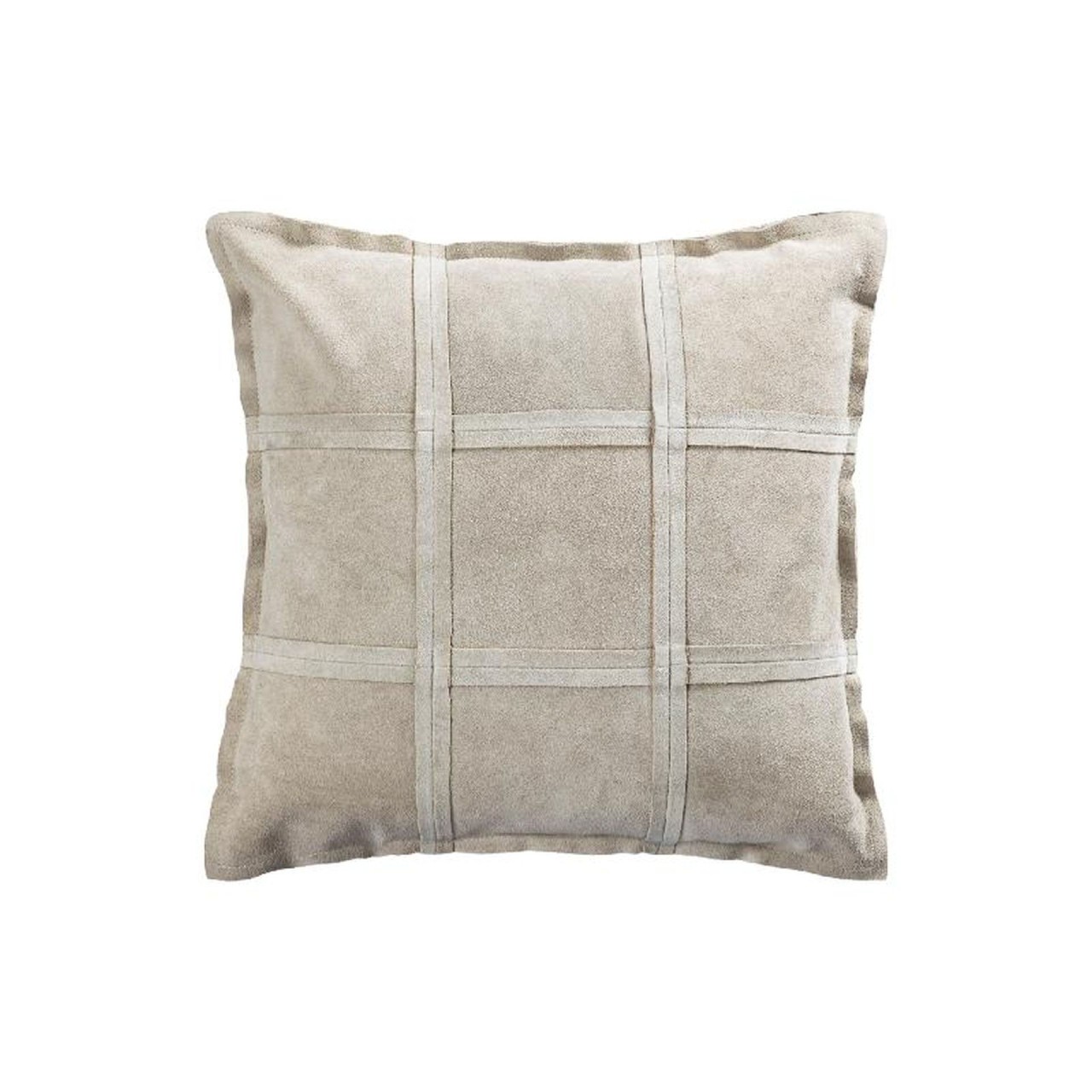 Lederkissen Colby Echtleder Taupe S