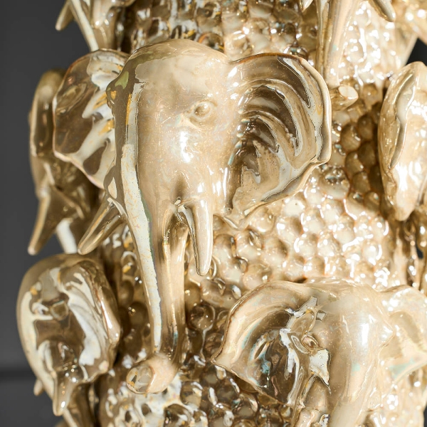 Deko Vase Jumbo Gold Elfenbeinfarben Steingut Größe L Deko Vase Jumbo Gold Elfenbeinfarben Steingut Größe L