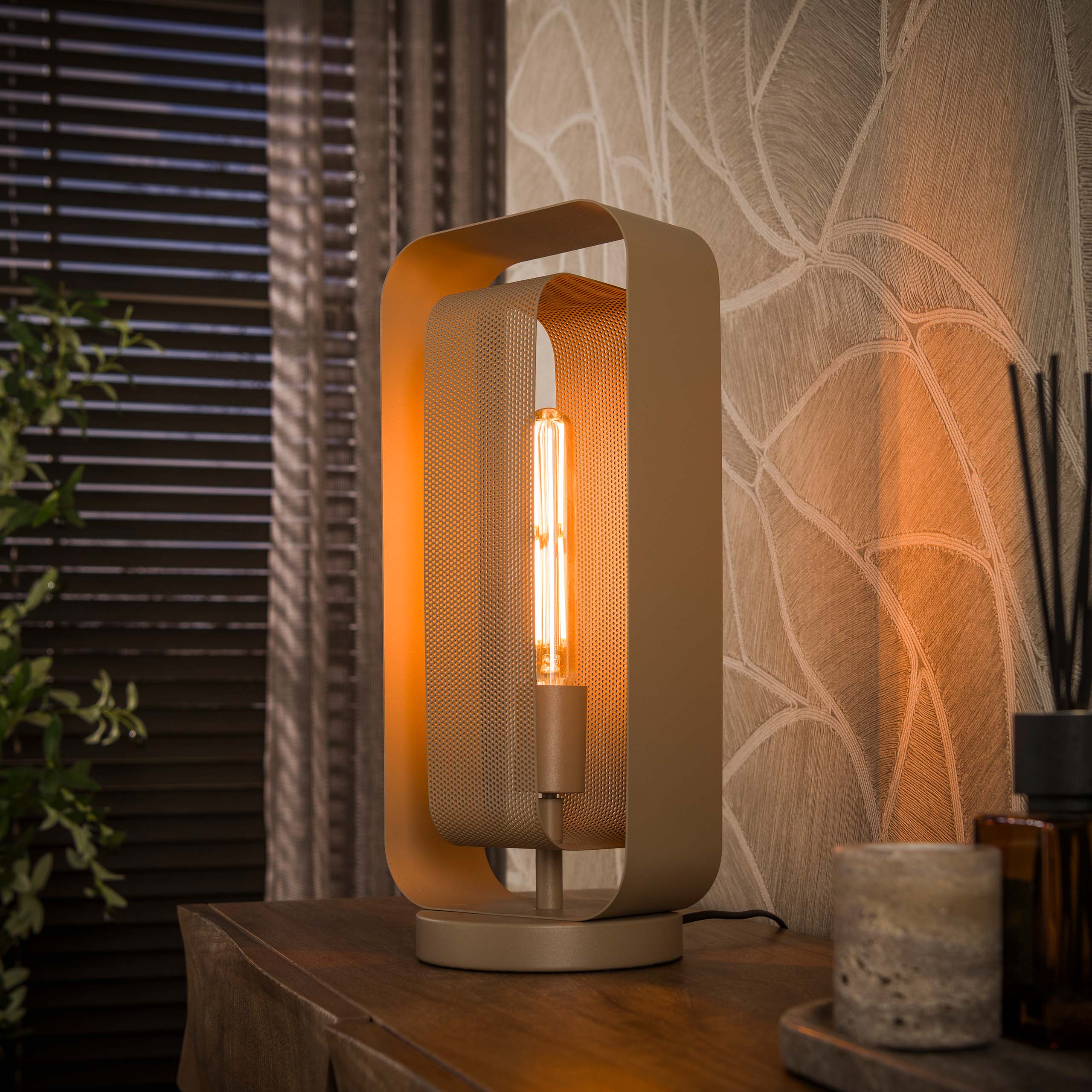 Tischlampe Mesh Rotate Metall drehbar beige