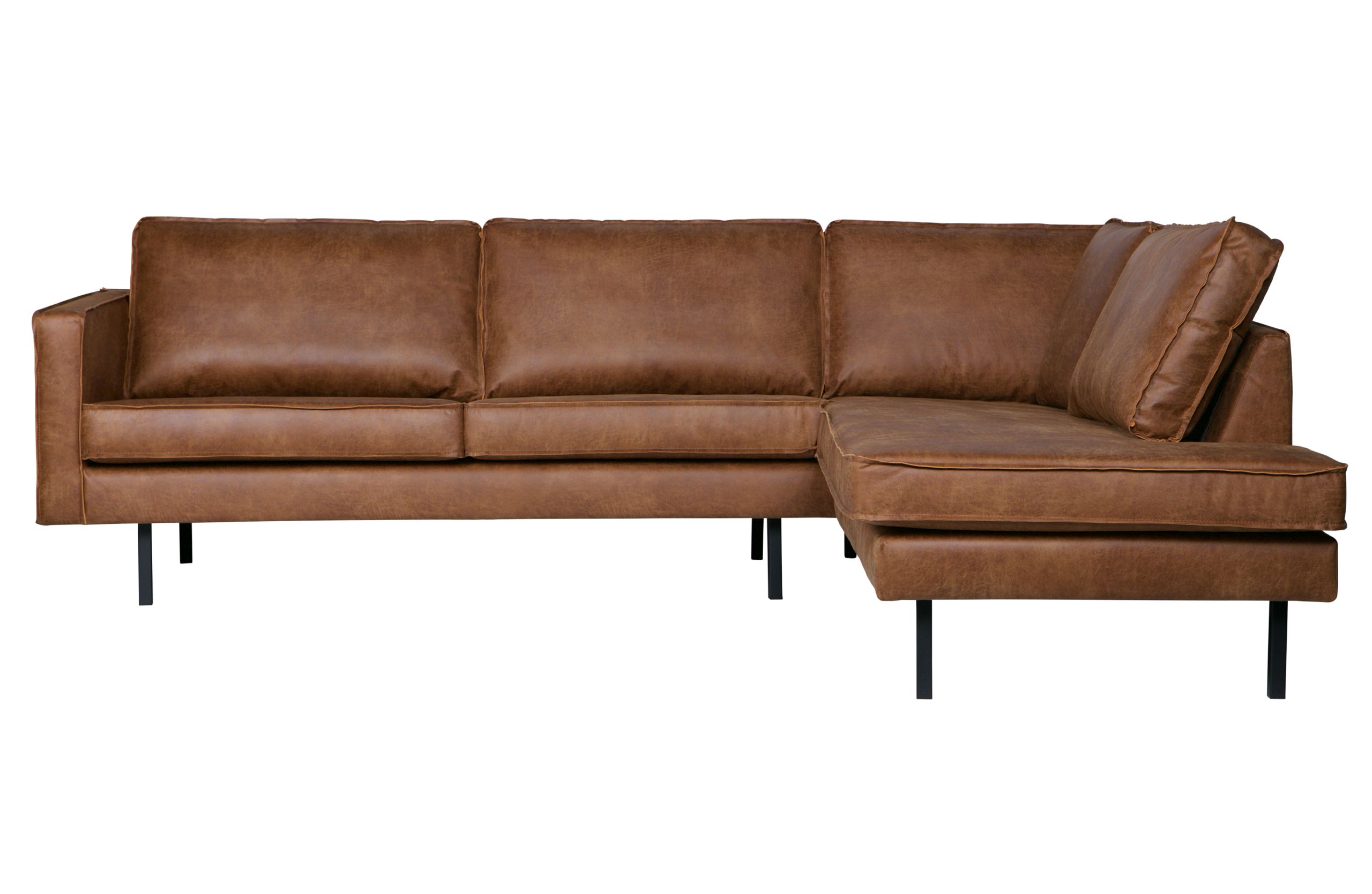 Ecksofa Eckbank Leder Rodeo 3-Sitzer Cognac Rechts oder Links 266/213 cm