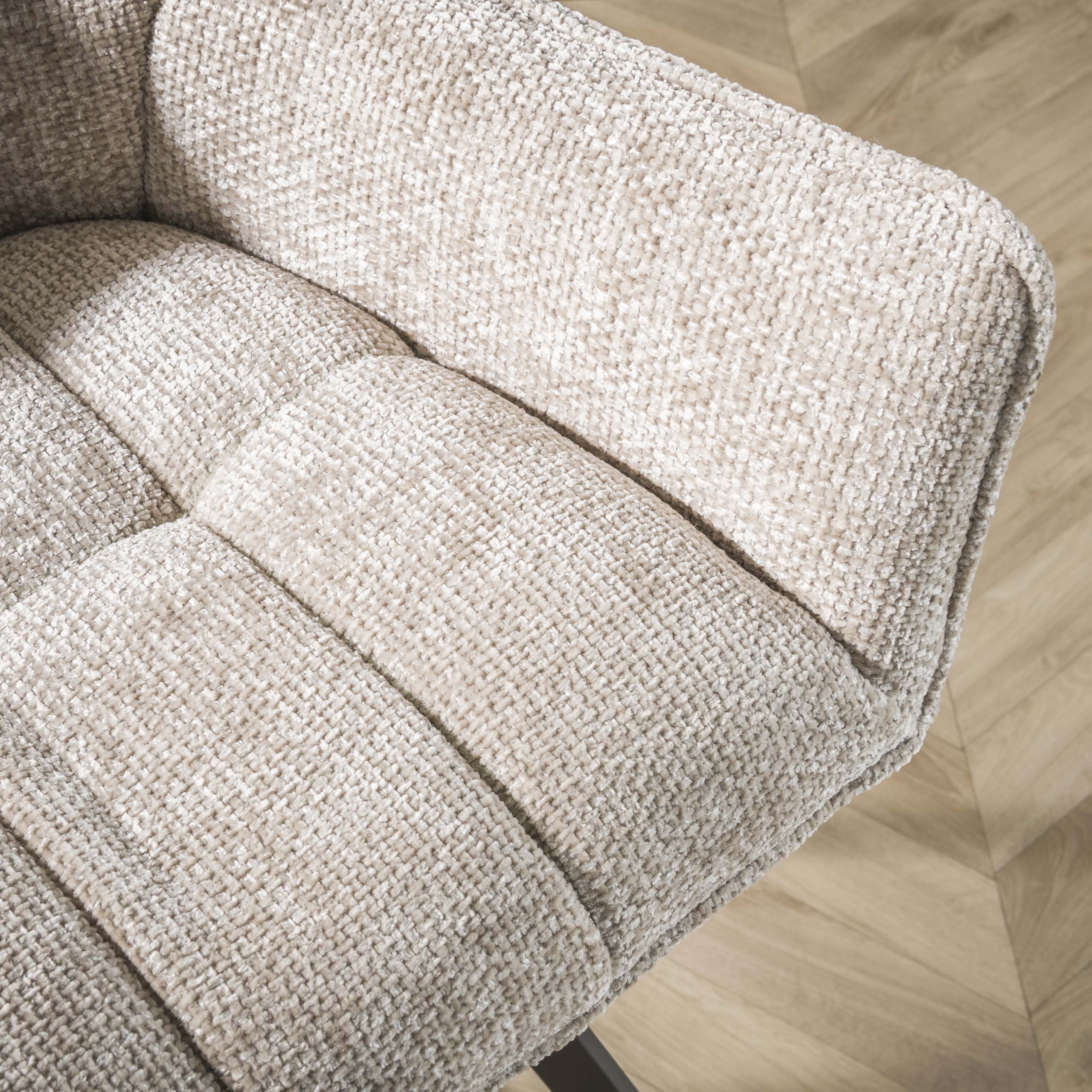 Esstischbank Polsterbank Oval Sand 190 Industrial Strukturstoff Sand